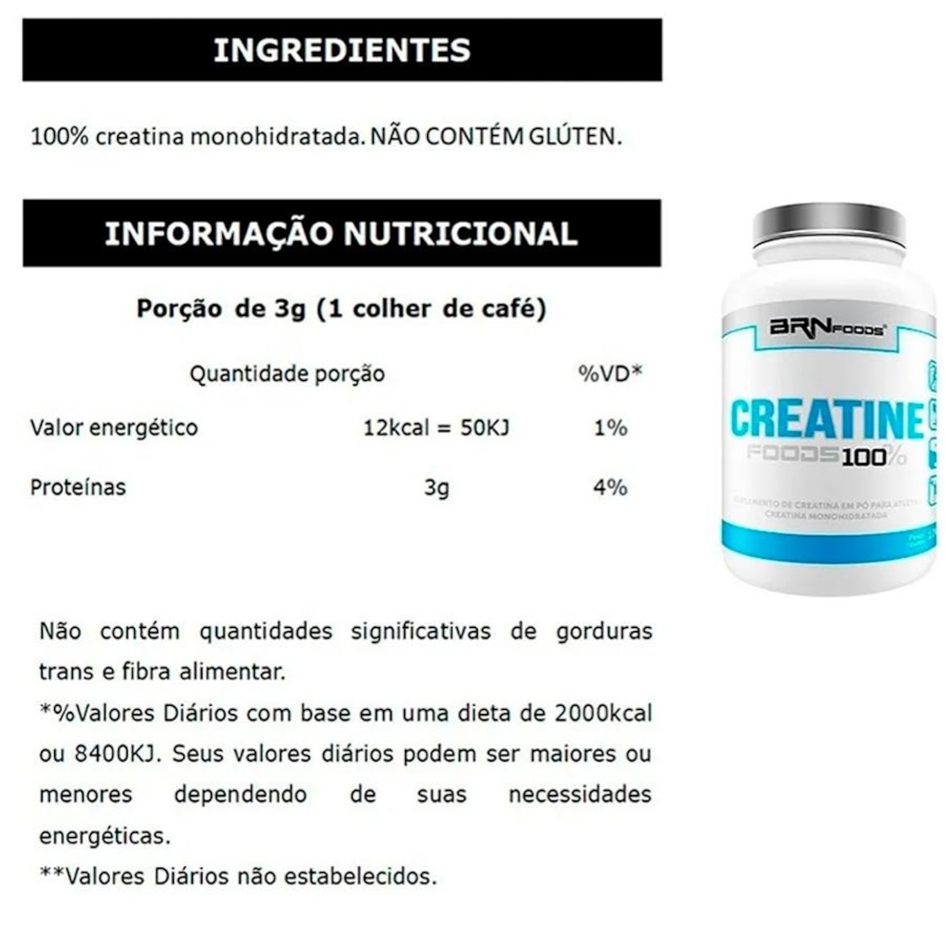 Kit Whey Protein 2kg Morango + 2x BCAA 100g + Creatina 100g + Coqueteleira - BRN Foods - Foto 4