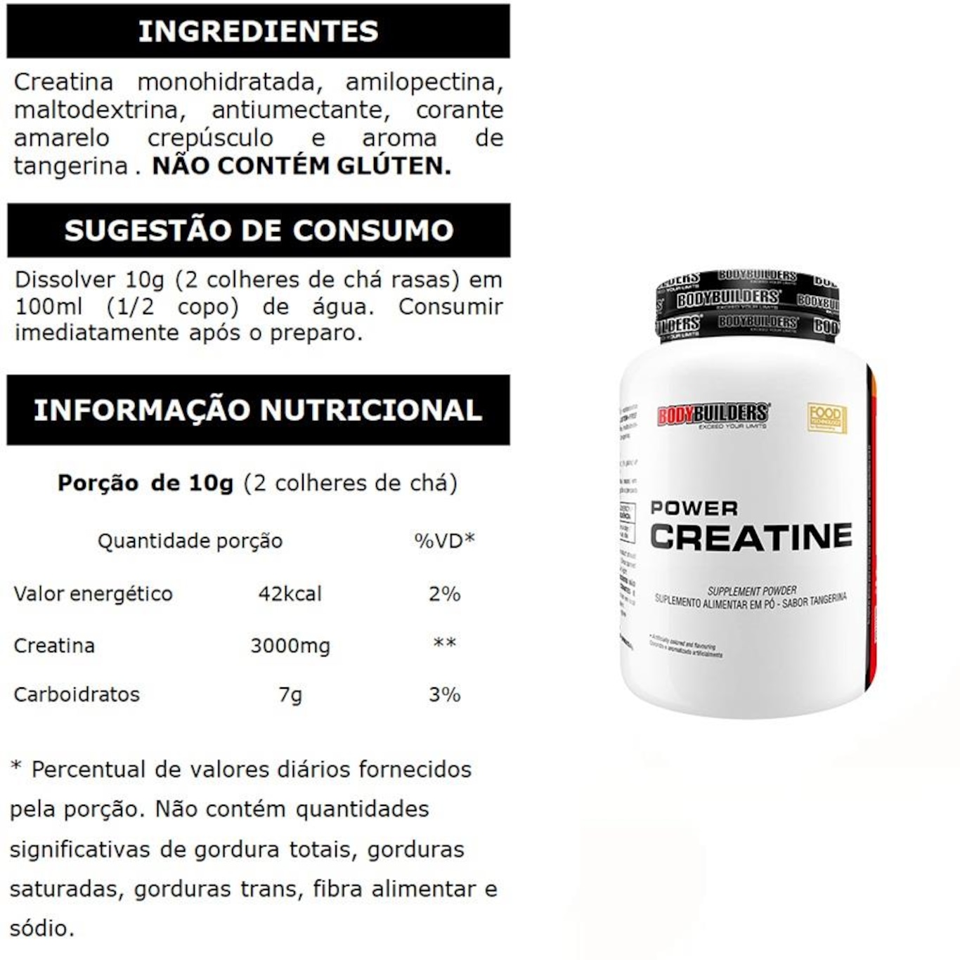 Kit Whey Protein Bodybuilders Baunilha - 2kg + Bcaa 100g + Creatina 100g + Coqueteleira - Foto 3