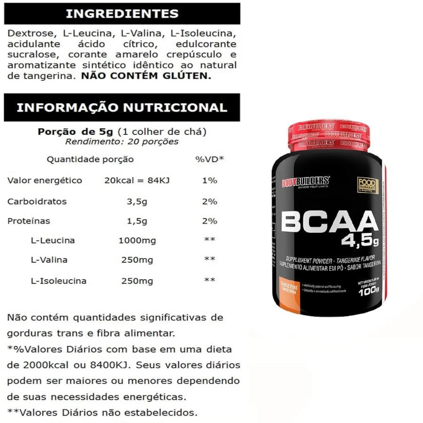 Kit Whey Protein Bodybuilders Baunilha - 2kg + Bcaa 100g + Creatina 100g + Coqueteleira - Foto 4