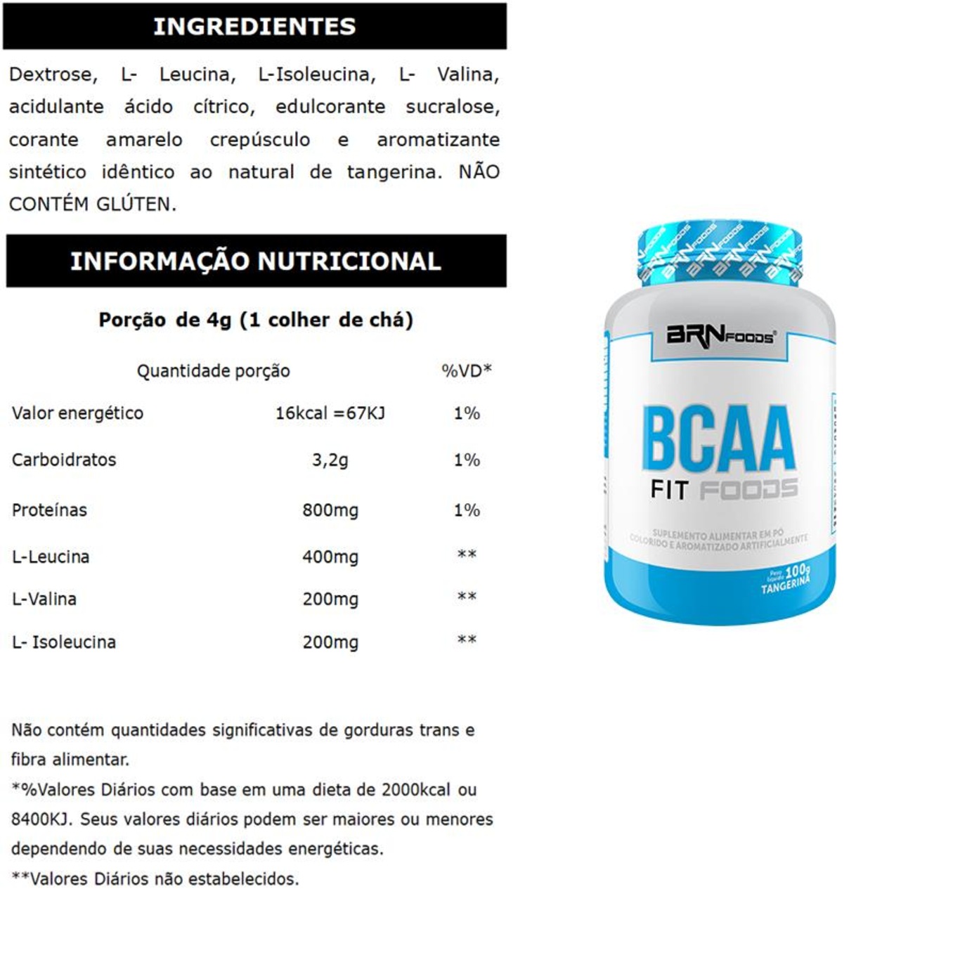 Kit Whey Protein BRN Foods Chocolate - 900g + BCAA 100g + Creatina 100g + Coqueteleira - Foto 3