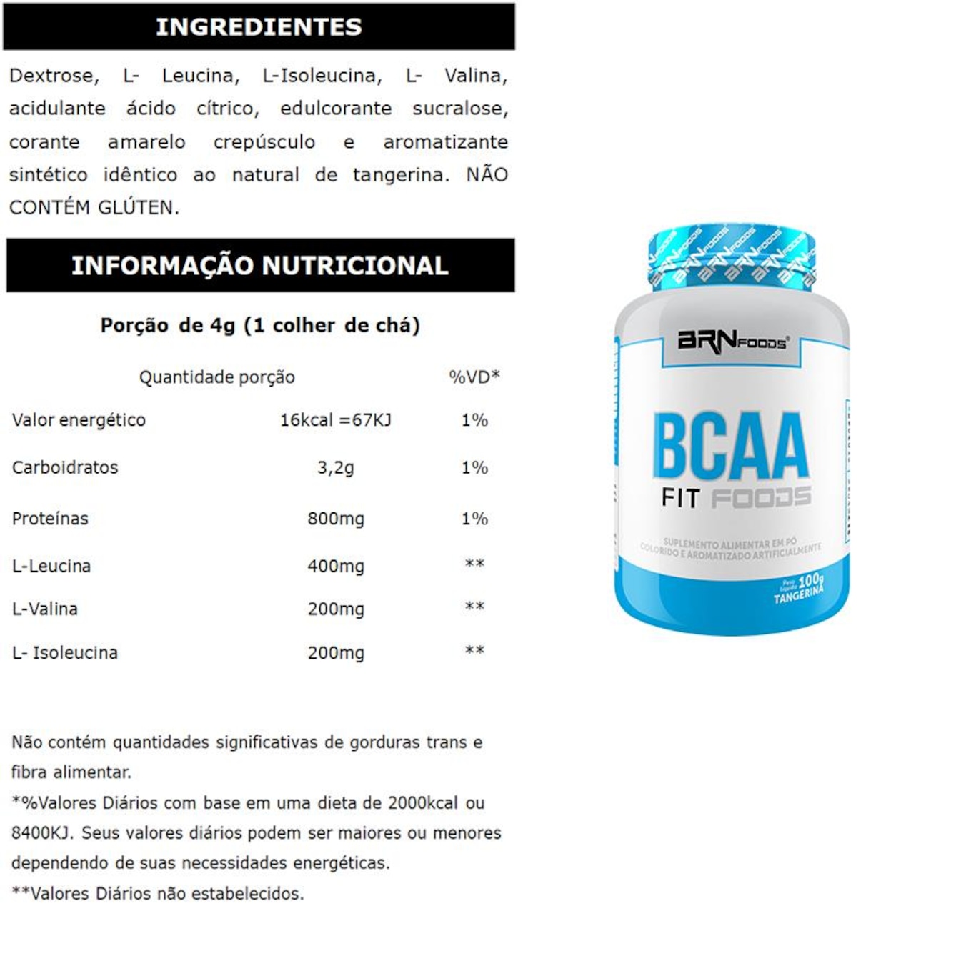 Kit Hipercalórico Big Size Mass 6kg Chocolate + BCAA 100g + Creatina 100g + Coqueteleira - BRN Foods - Foto 3