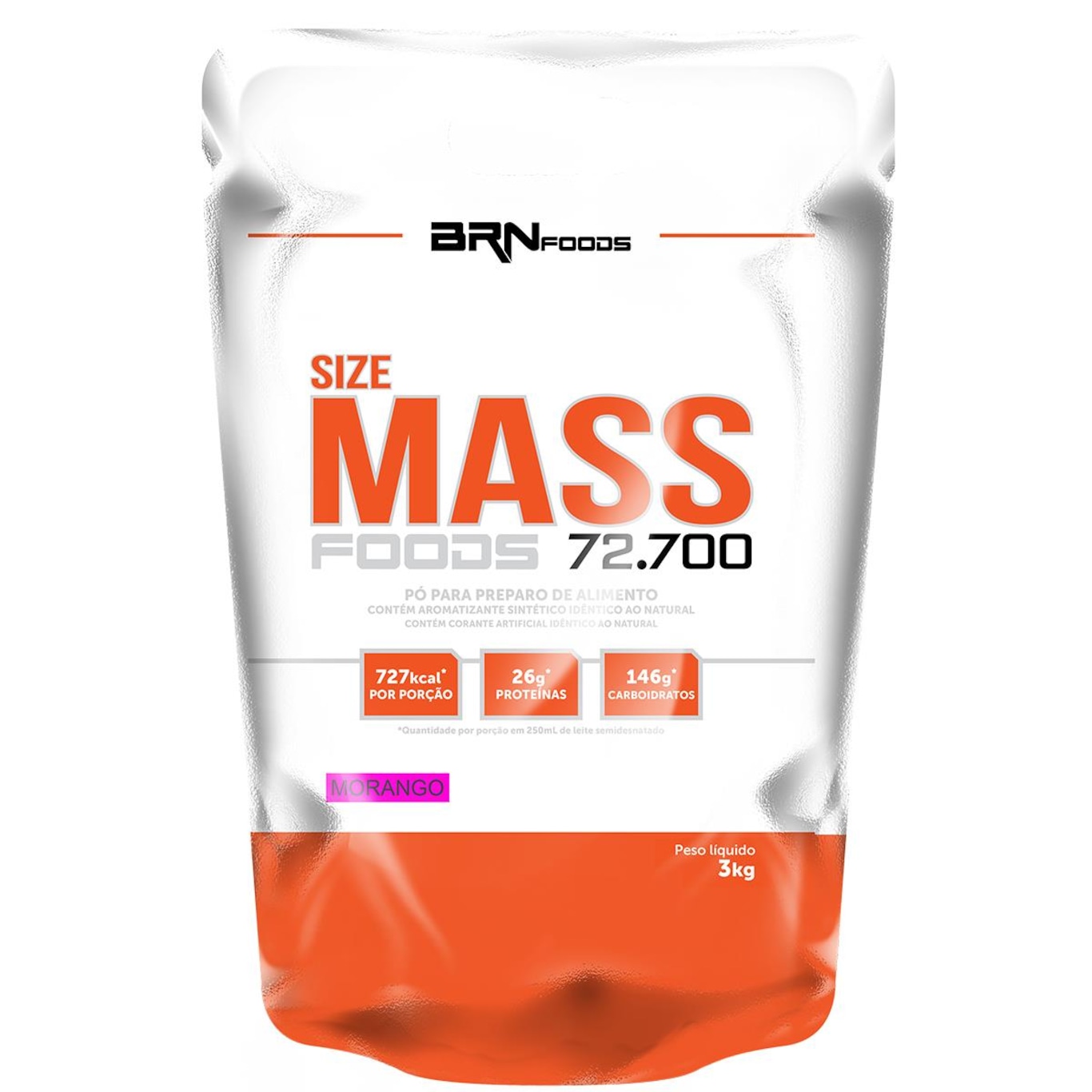 Maltodextrina BRN Foods Size Mass Foods 72.700 - Baunilha - 3kg - Foto 1