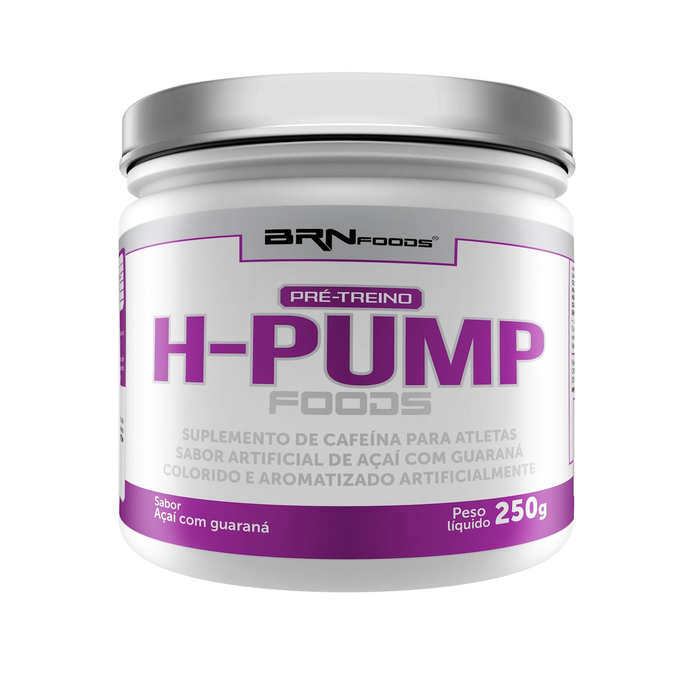 Pré Treino H-Pump BRN Foods - Guaraná com Açaí - 250g - Foto 1