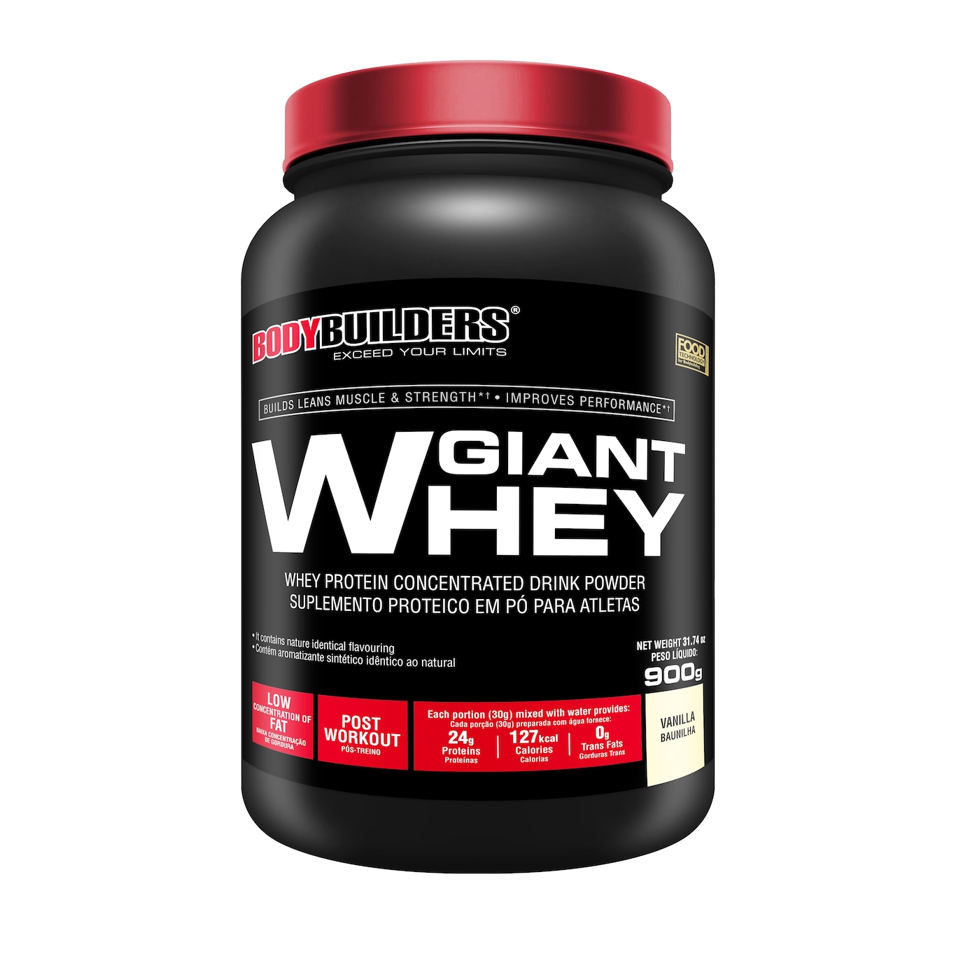 Giant Whey Protein Bodybuilders Refil - Baunilha - 2Kg + Giant Whey Protein - 900g - Foto 4