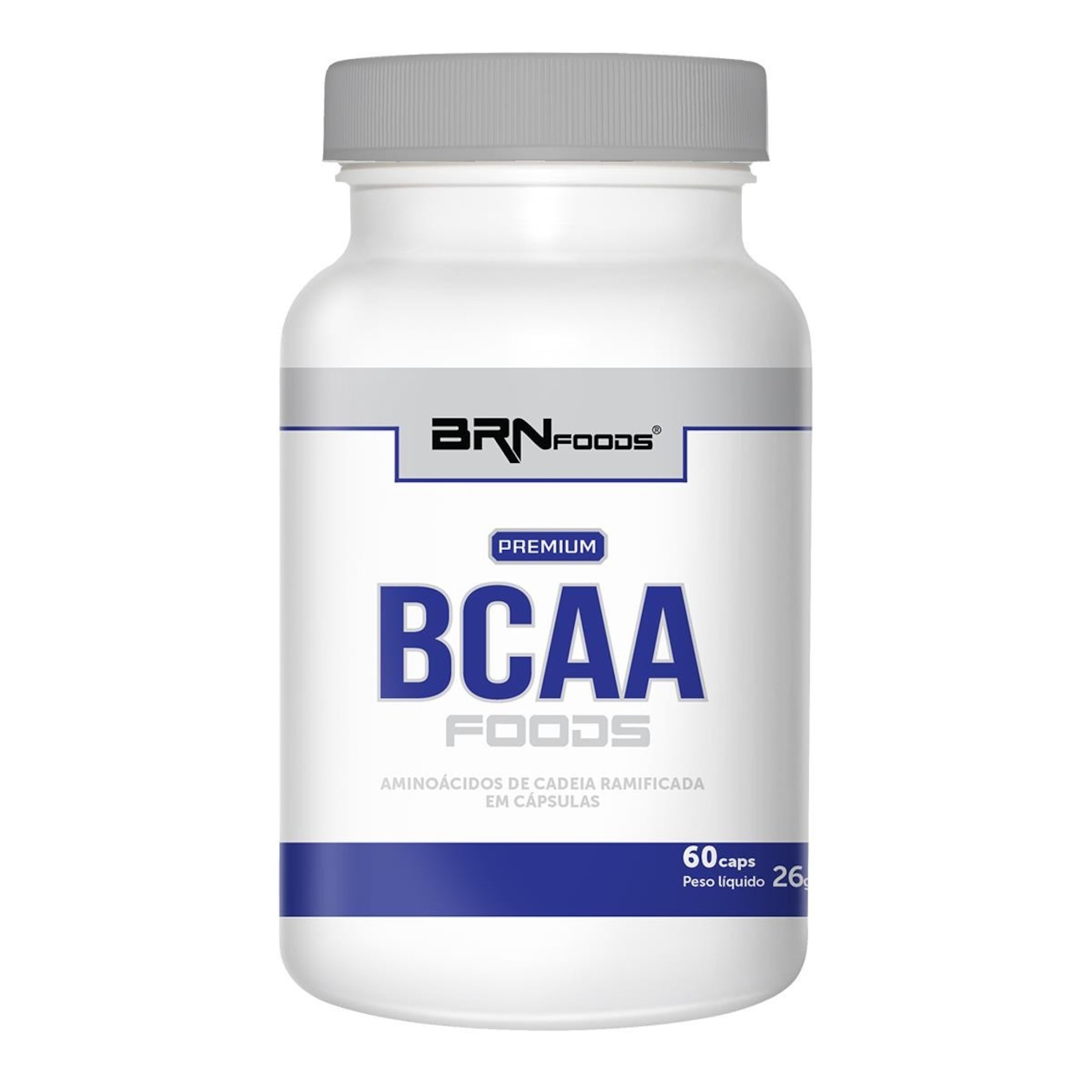 BCAA BRN Foods Premium - 60 Cápsulas - Foto 1