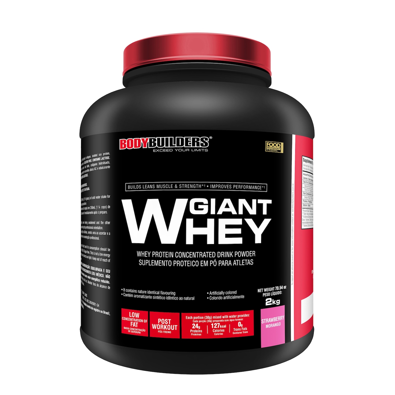 Giant Whey Protein Bodybuilders - Morango - 2Kg - Foto 1