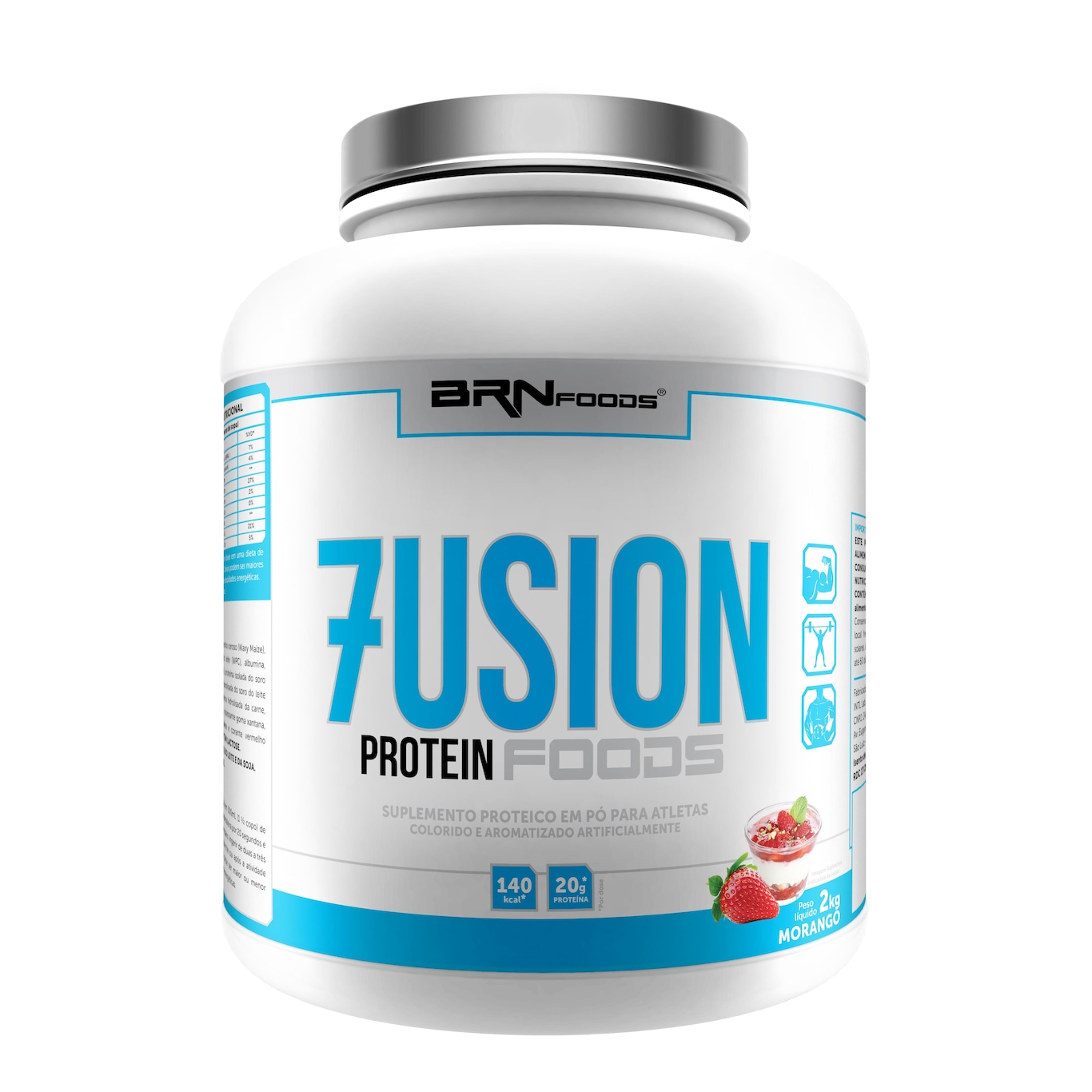 Whey Protein Fusion BRN Foods - Morango - 2Kg - Foto 1