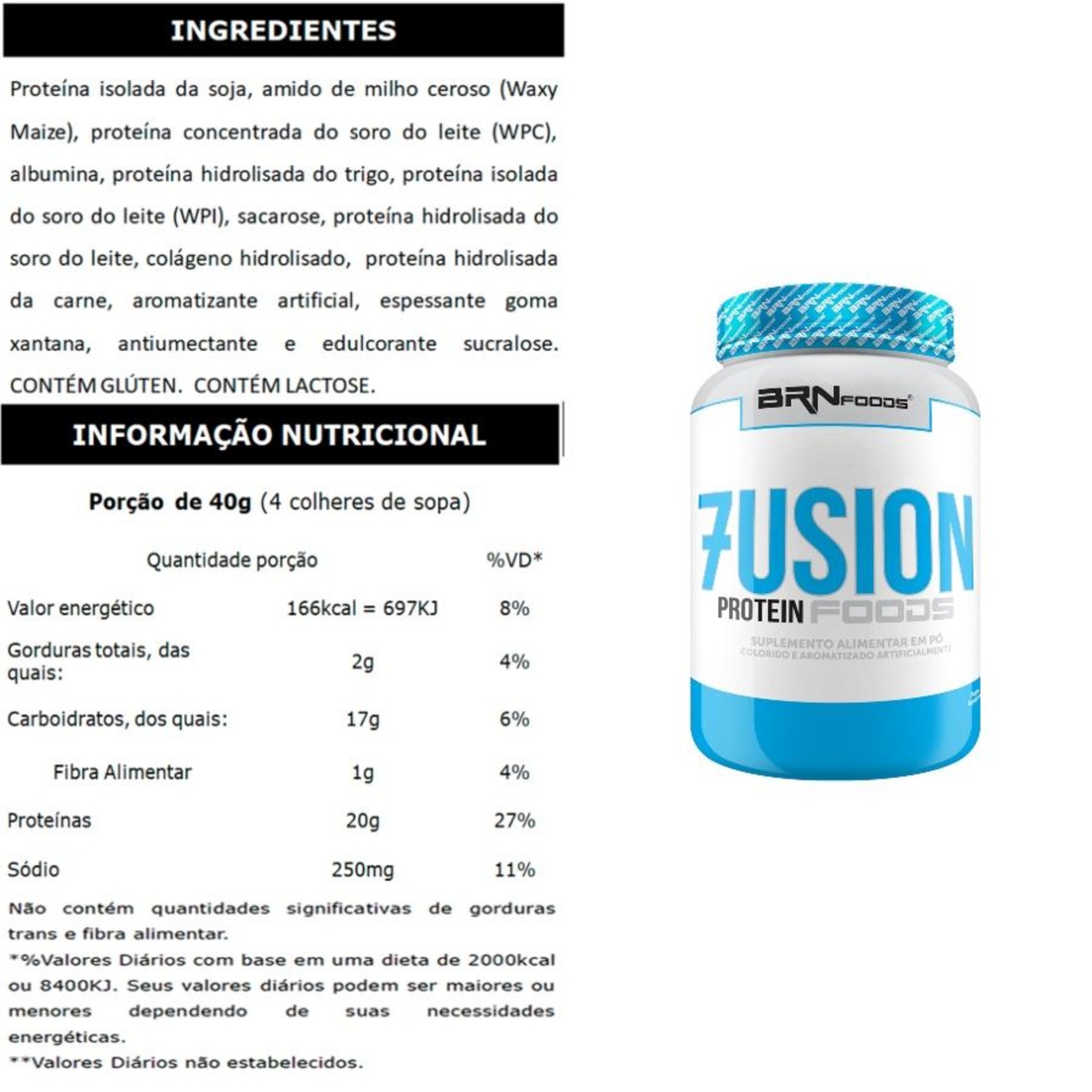 Whey Protein BRN Foods Fusion Chocolate - 900g - Foto 2