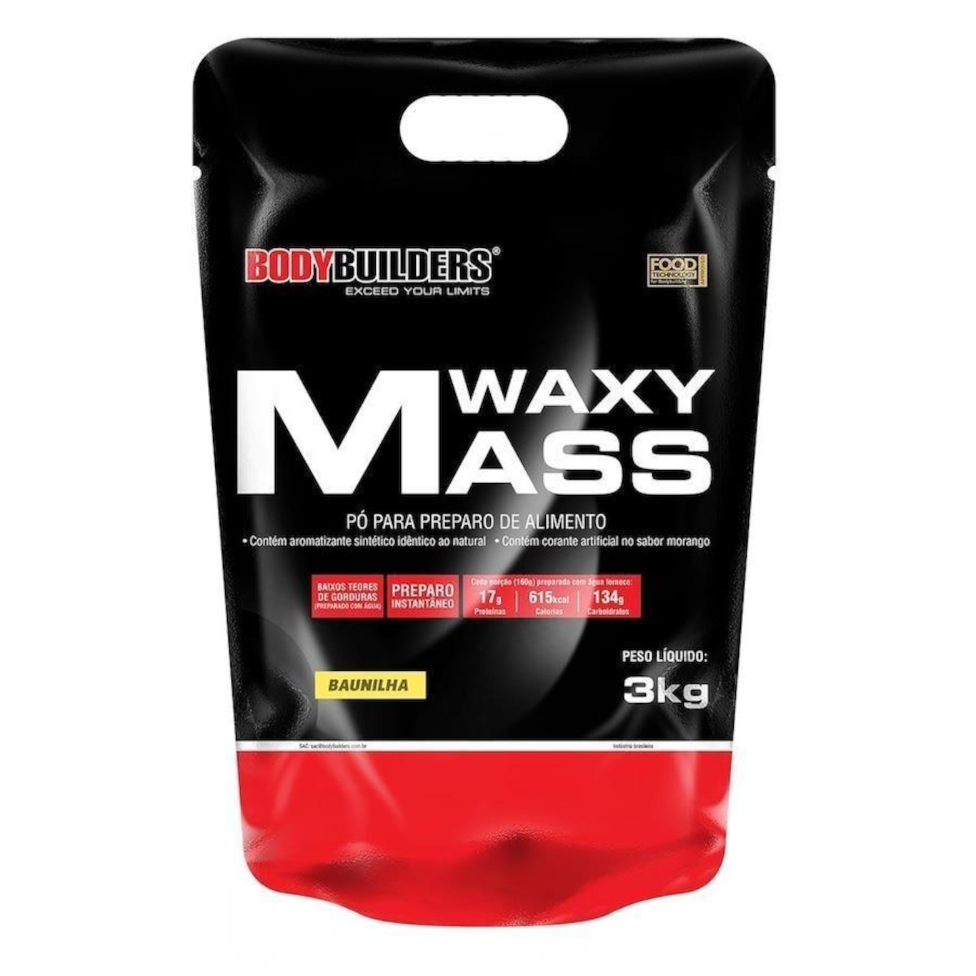 Hipercalórico Bodybuilders Waxy Mass - Baunilha - 3Kg - Foto 1