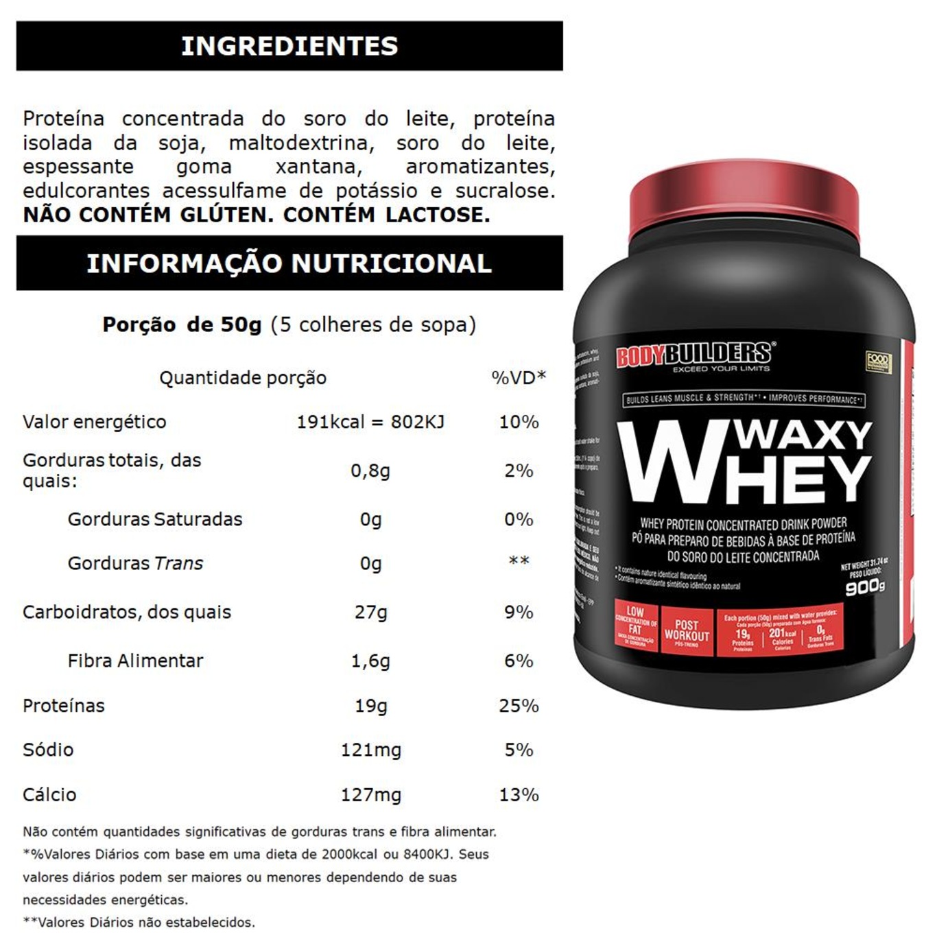 Waxy Whey Protein Bodybuilders - Morango - 900g - Foto 2