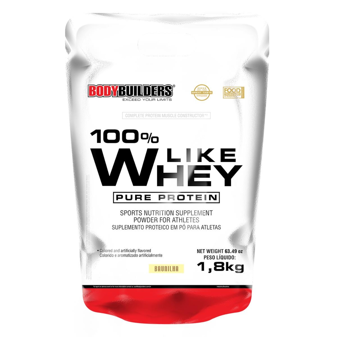 100% Like Whey Protein Pure Bodybuilders - Baunilha - 1,8Kg - Foto 1