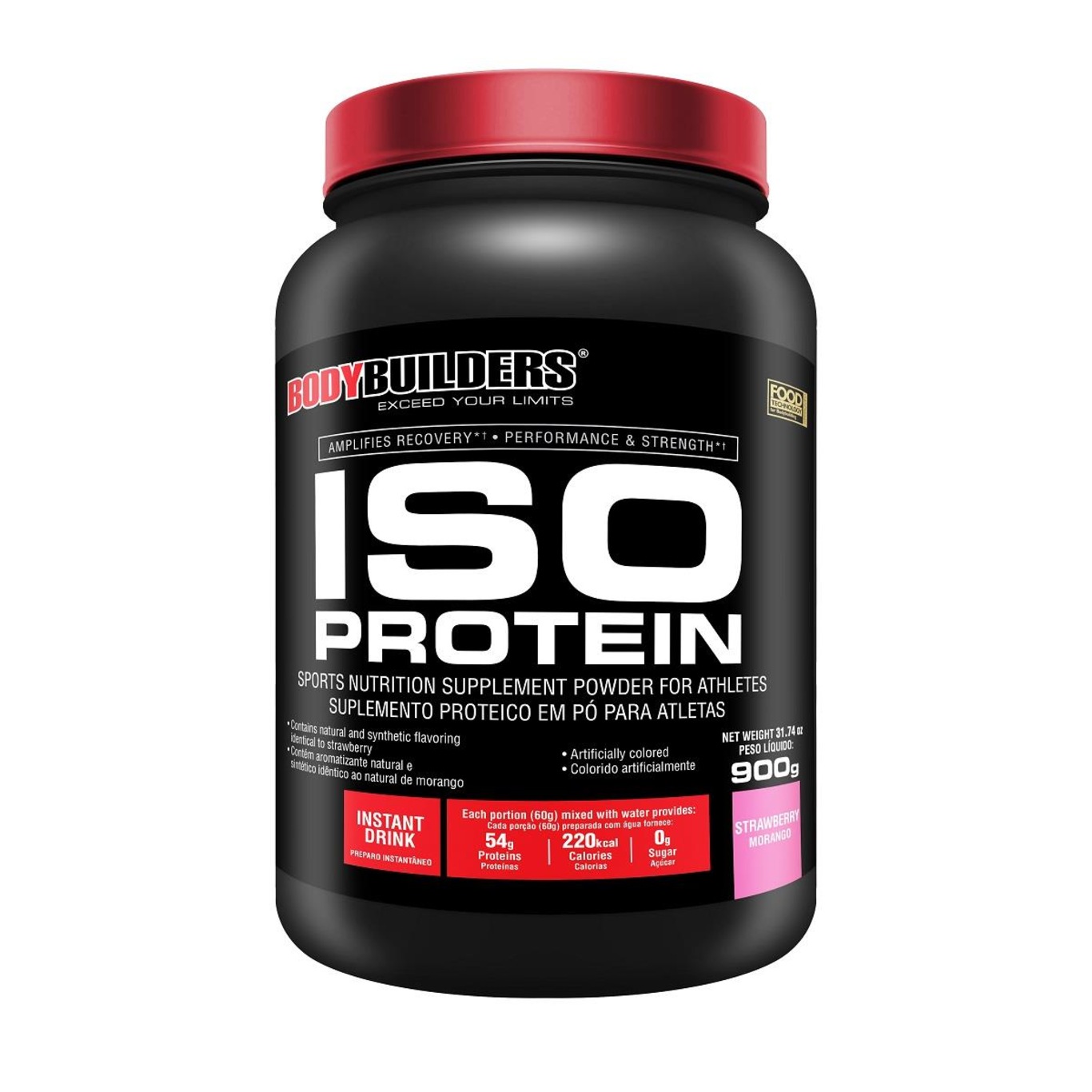 Whey Protein Isolada Bodybuilders - Morango - 900g - Foto 1