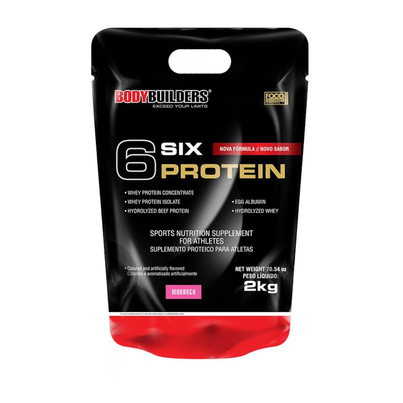 Whey Protein 6 Six Protein Bodybuilders - Morango - 2kg - Foto 1