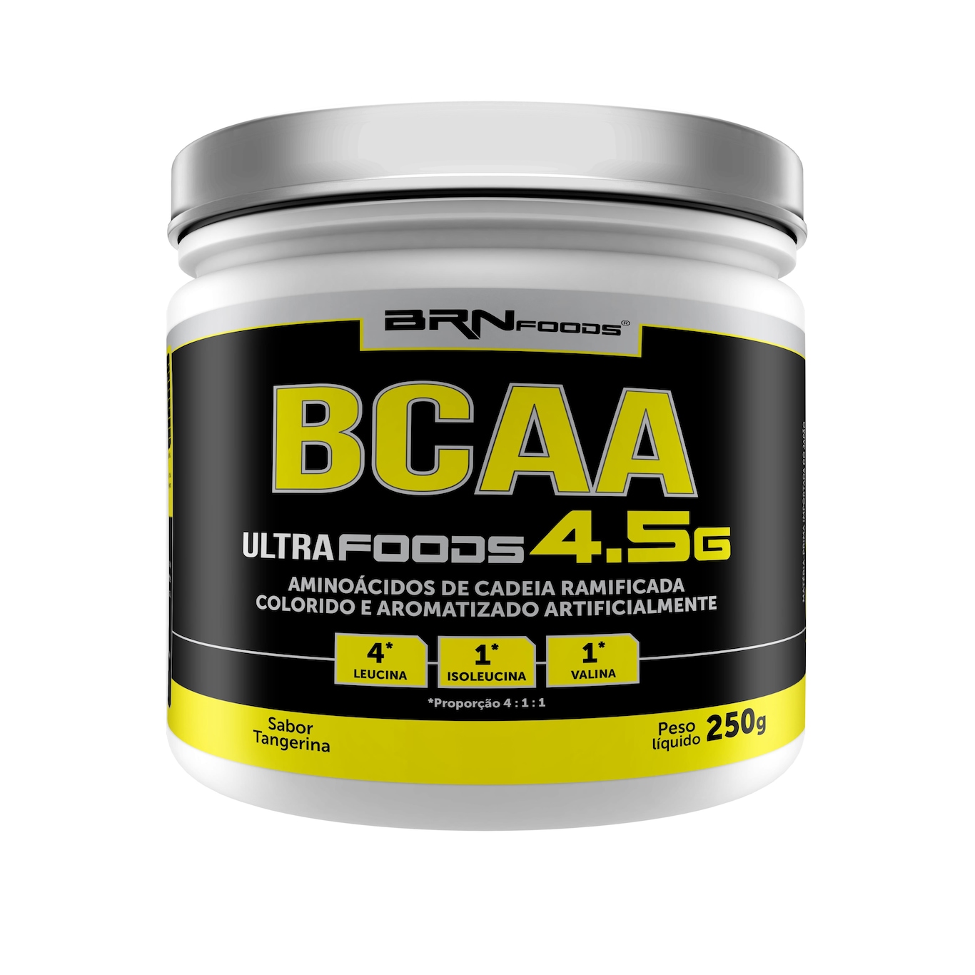 BCAA 4:1:1 BRN Foods Ultrafoods - Tangerina - 250g - Foto 1