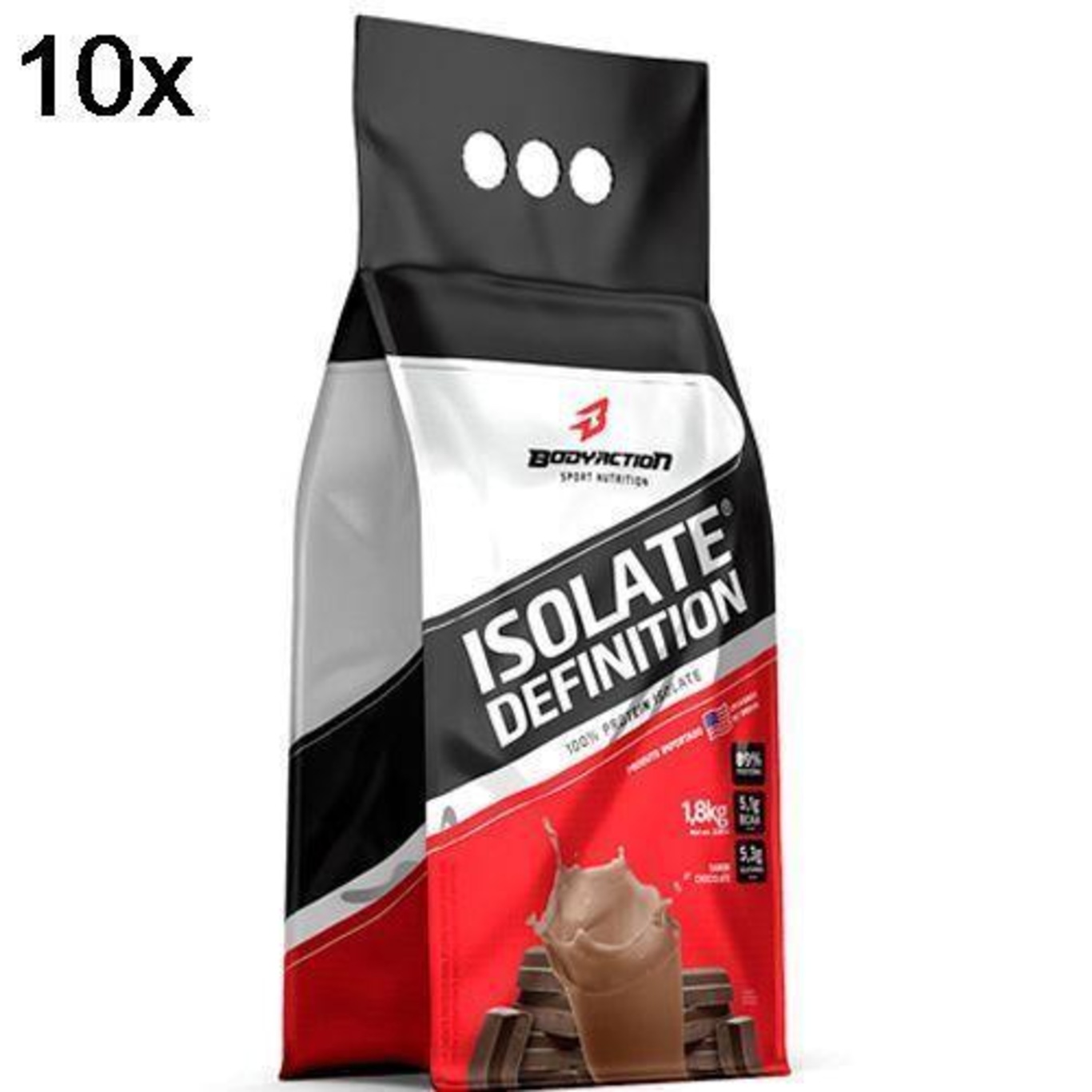 Whey Isolate Definition BodyAction Refil - Chocolate - 1,8Kg - 10 Pacotes - Foto 3