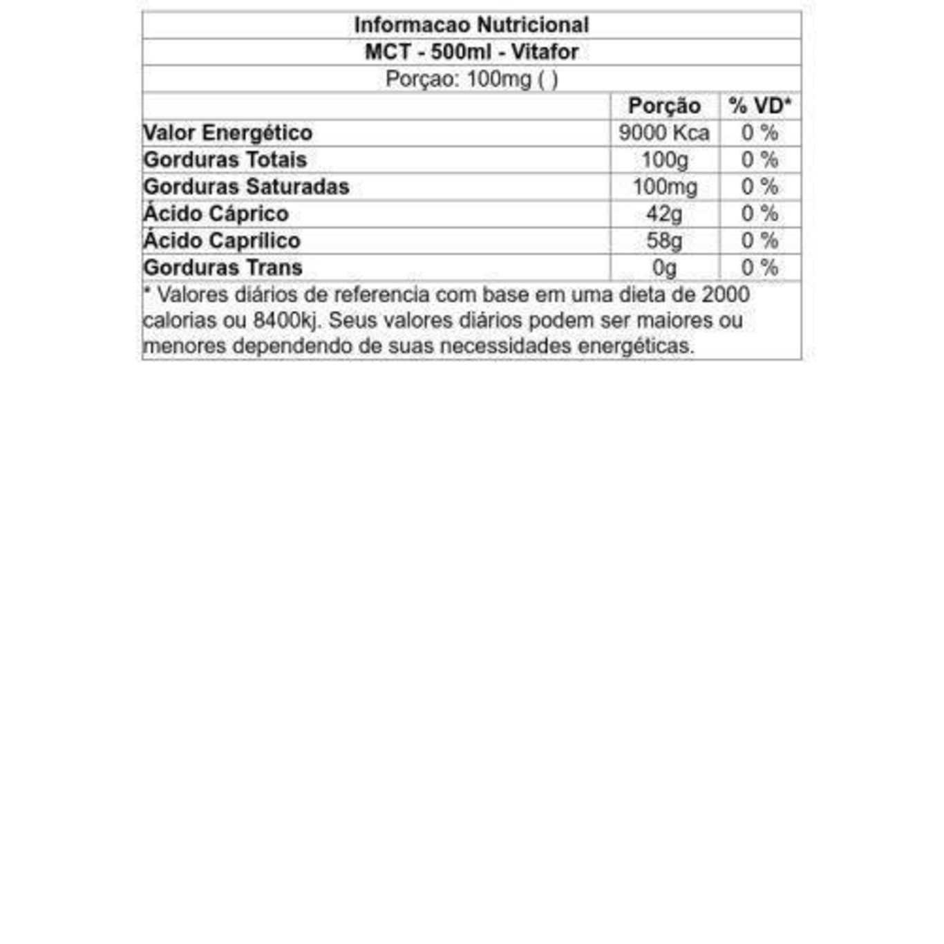 MCT Vitafor - 500ml - 5 Frascos - Foto 2