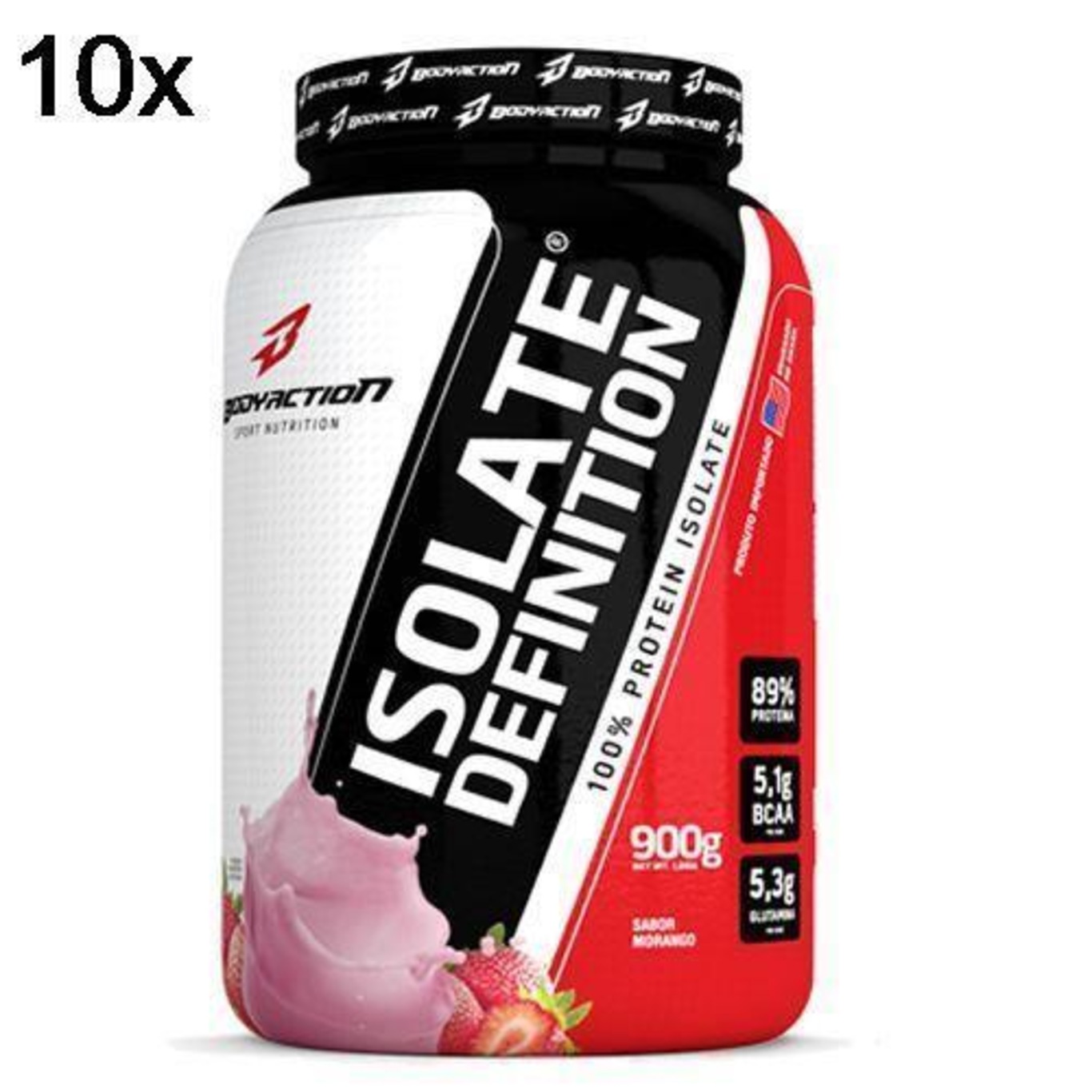 Whey Isolate Definition BodyAction - Morango - 900g - 10 Potes - Foto 3