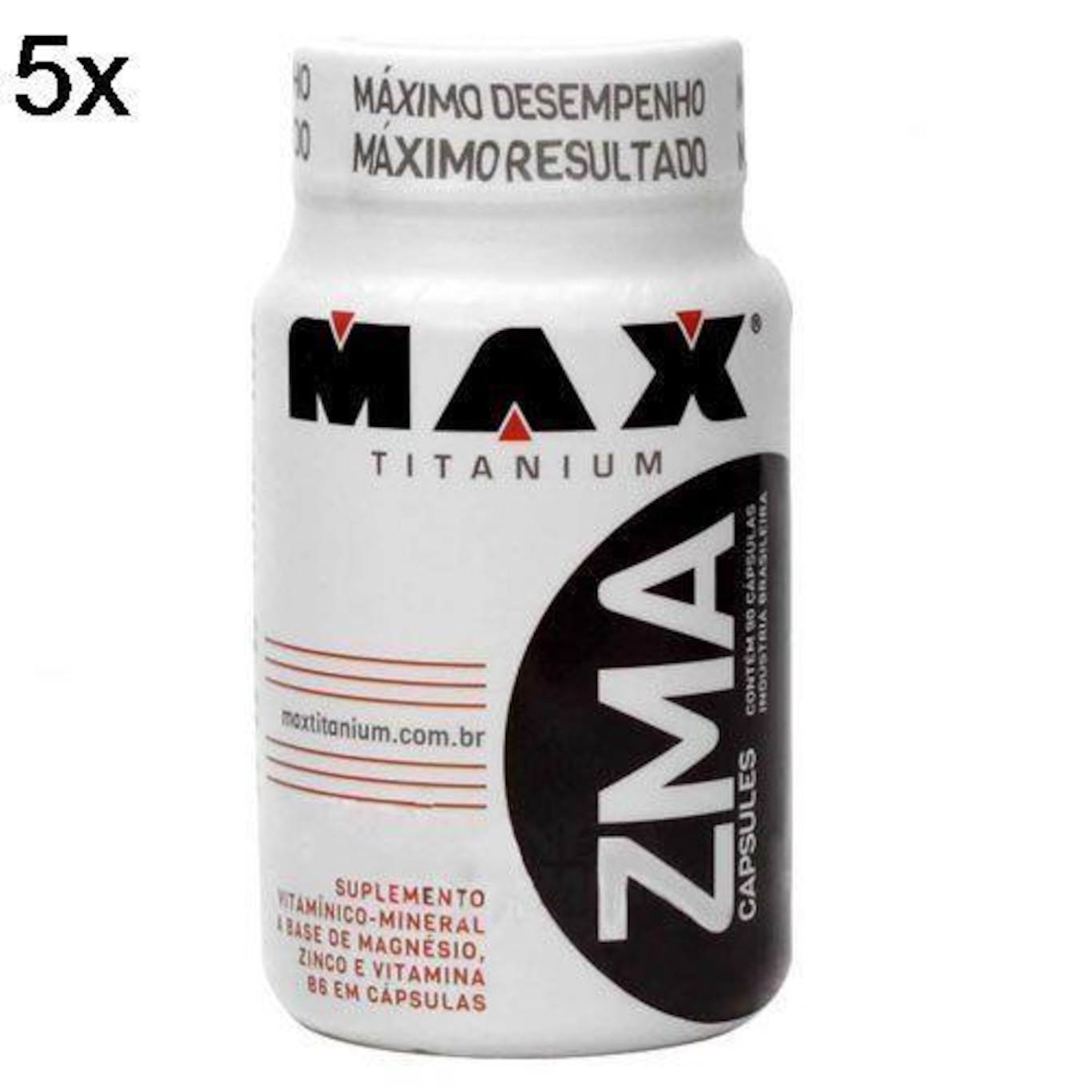 ZMA Max Titanium - 90 Cápsulas - 5 Frascos - Foto 2