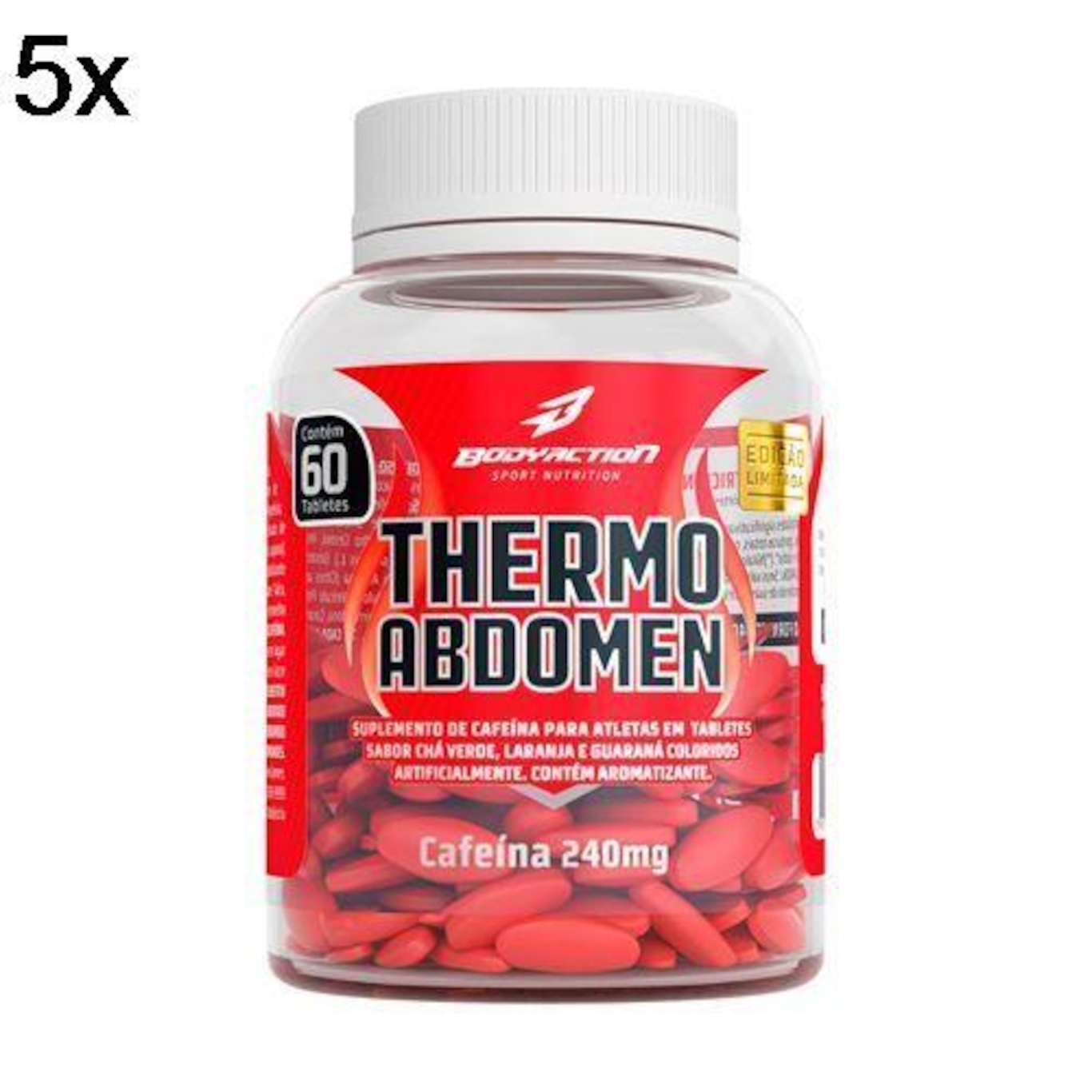 Thermo Abdomen BodyAction - 60 Tabletes - 5 Frascos - Foto 1