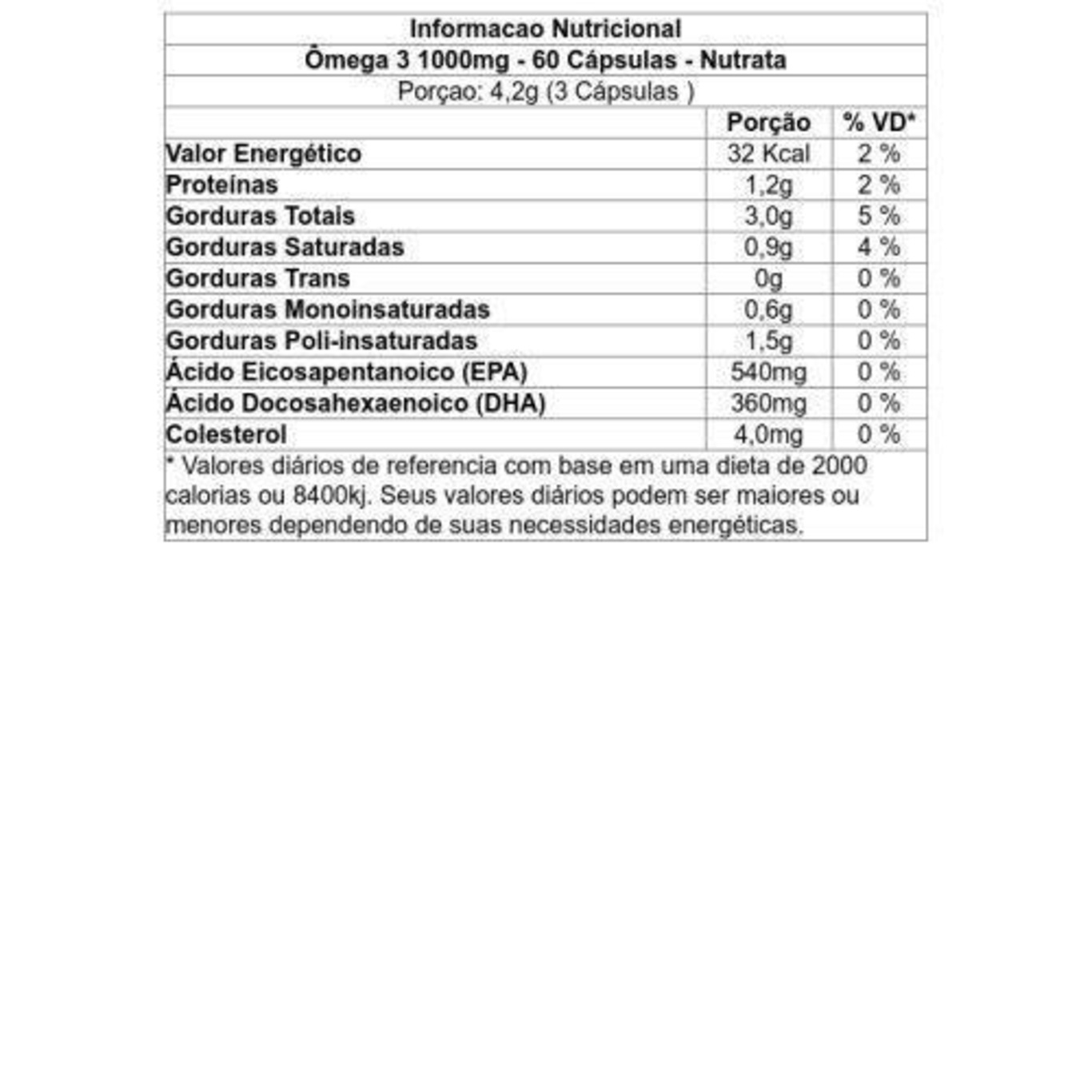 Ômega 3 Nutrata 1000mg - 60 Cápsulas - Foto 2