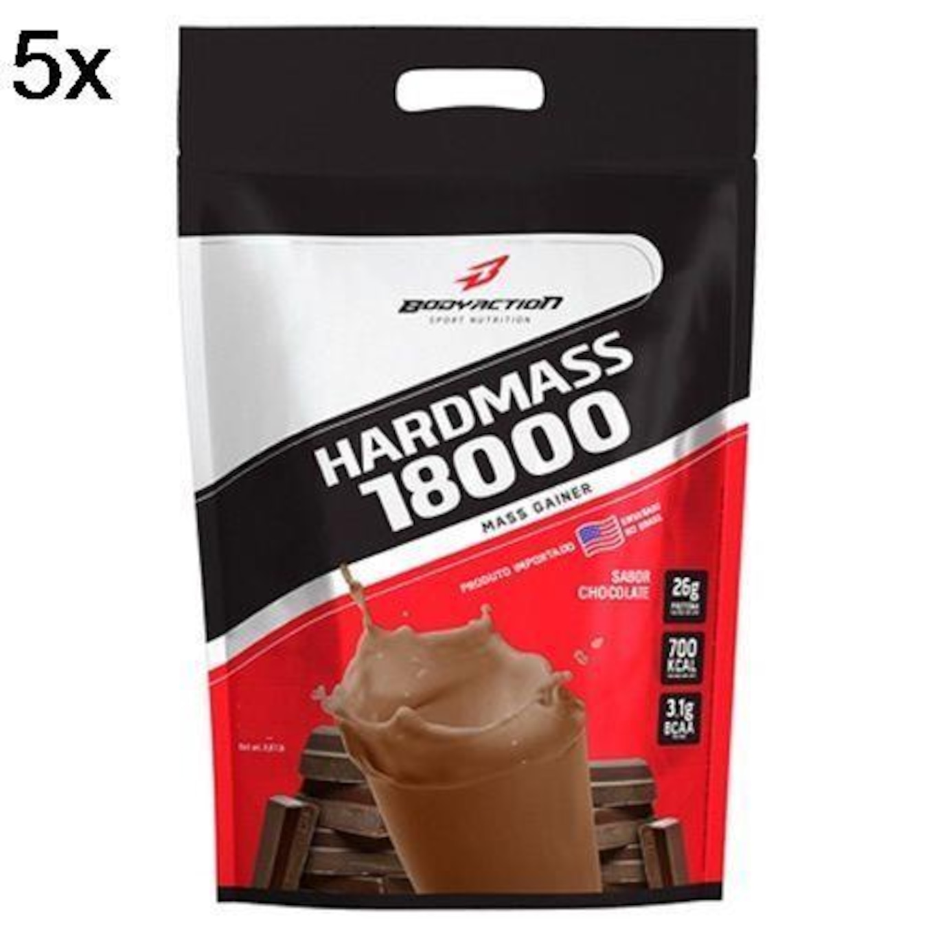 Hard Mass 18000 BodyAction - Chocolate - 3Kg - 5 Pacotes - Foto 1