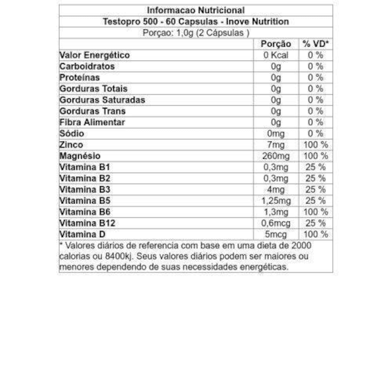 Testopro 500 Inove Nutrition - 60 Cápsulas - 5 Frascos - Foto 3