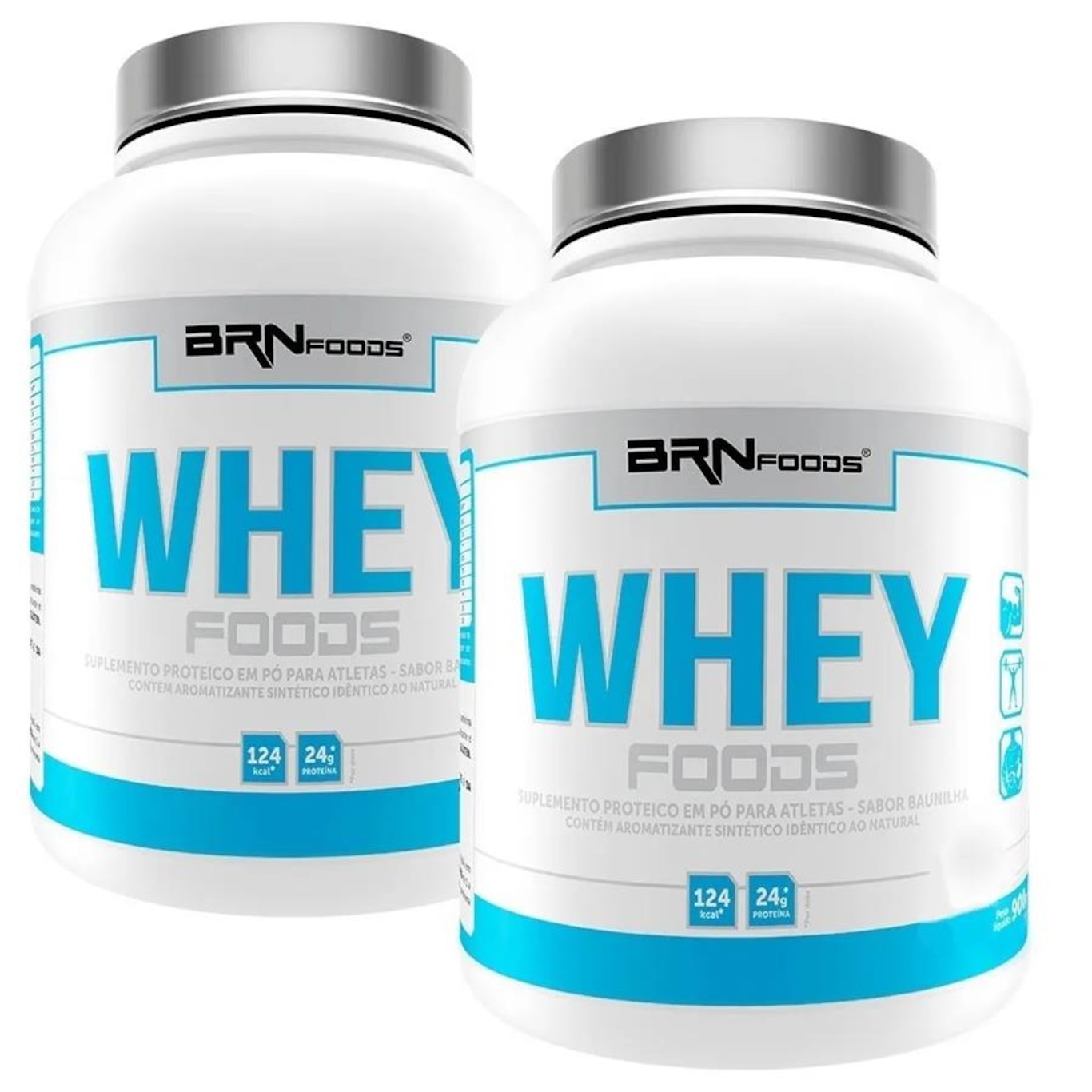 Kit 2x Whey Protein BRN Foods Chocolate - 900g - Foto 1