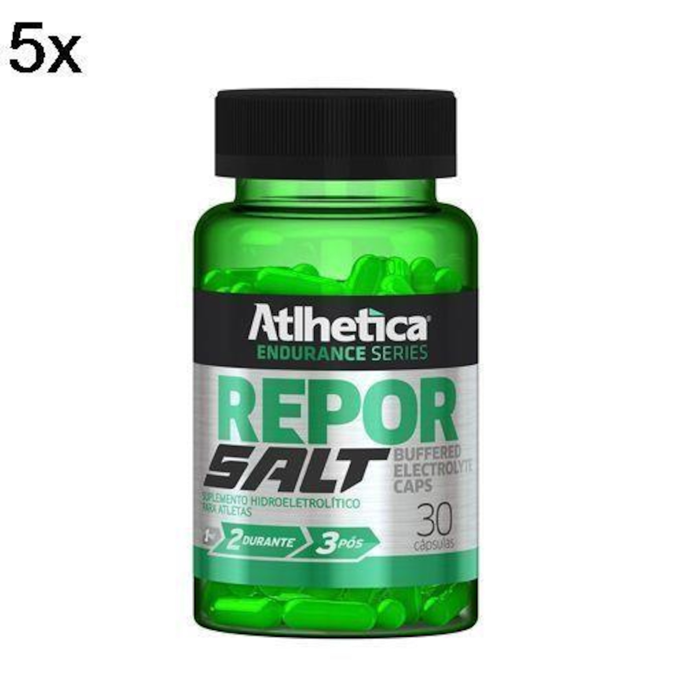 Repor Salt Caps Endurance Series Atlhetica Nutrition - 30 Cápsulas - 5 Frascos - Foto 3