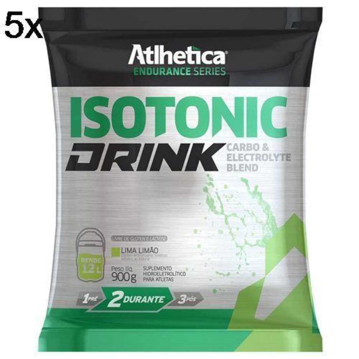 Isotonic Drink Endurance Series Atlhetica Nutrition Refil - Lima Limão - 900g - 5 Pacotes - Foto 4