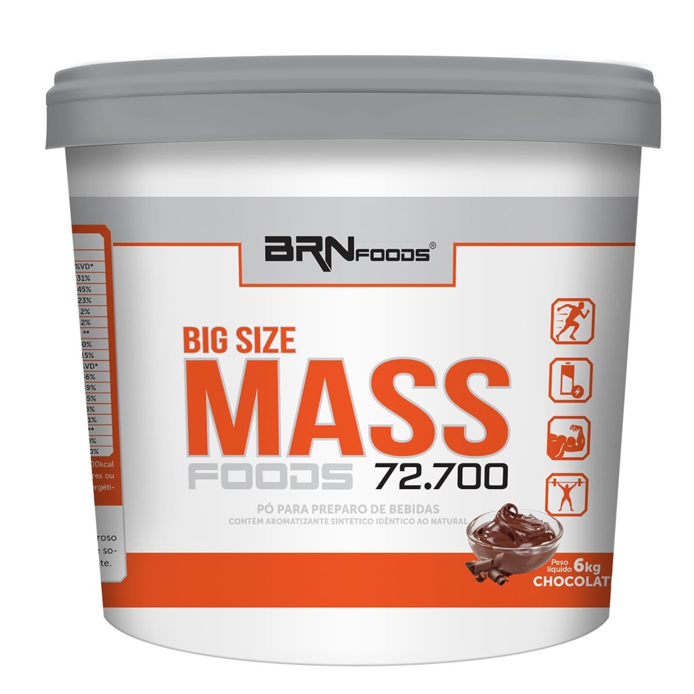 Hipercalórico Big Size Mass BRN Foods 72.700 - 6kg - Foto 1