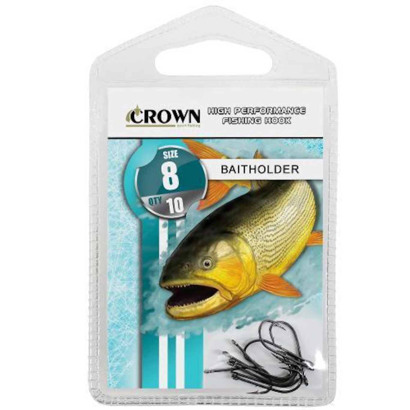 Anzol de Pesca Crown Baitholder Nº 8 - 10 Unidades - Foto 1