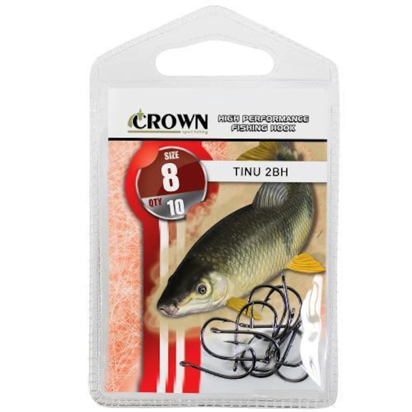 Anzol de Pesca Crown Tinu 2-Bh Nº 08 - 10 Unidades - Foto 1