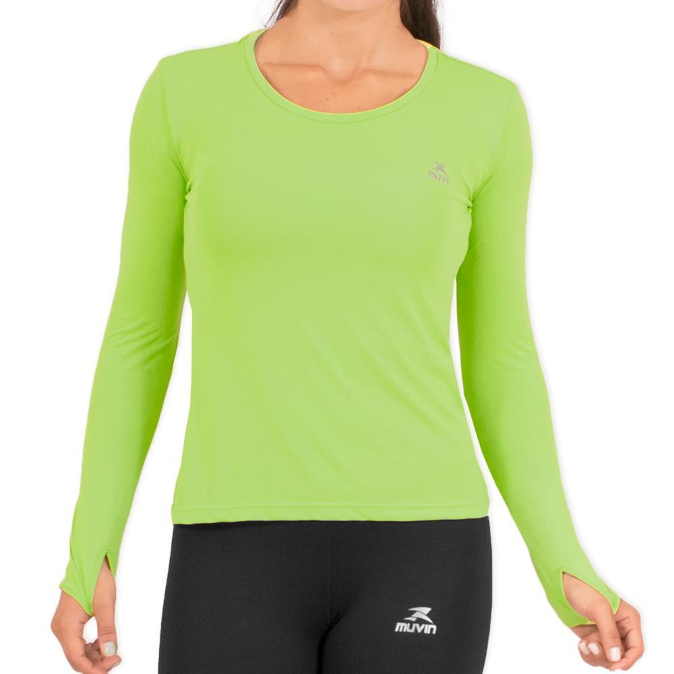 Camiseta Manga Longa Running Muvin G1 com Proteção UV50 - Feminina - Foto 3