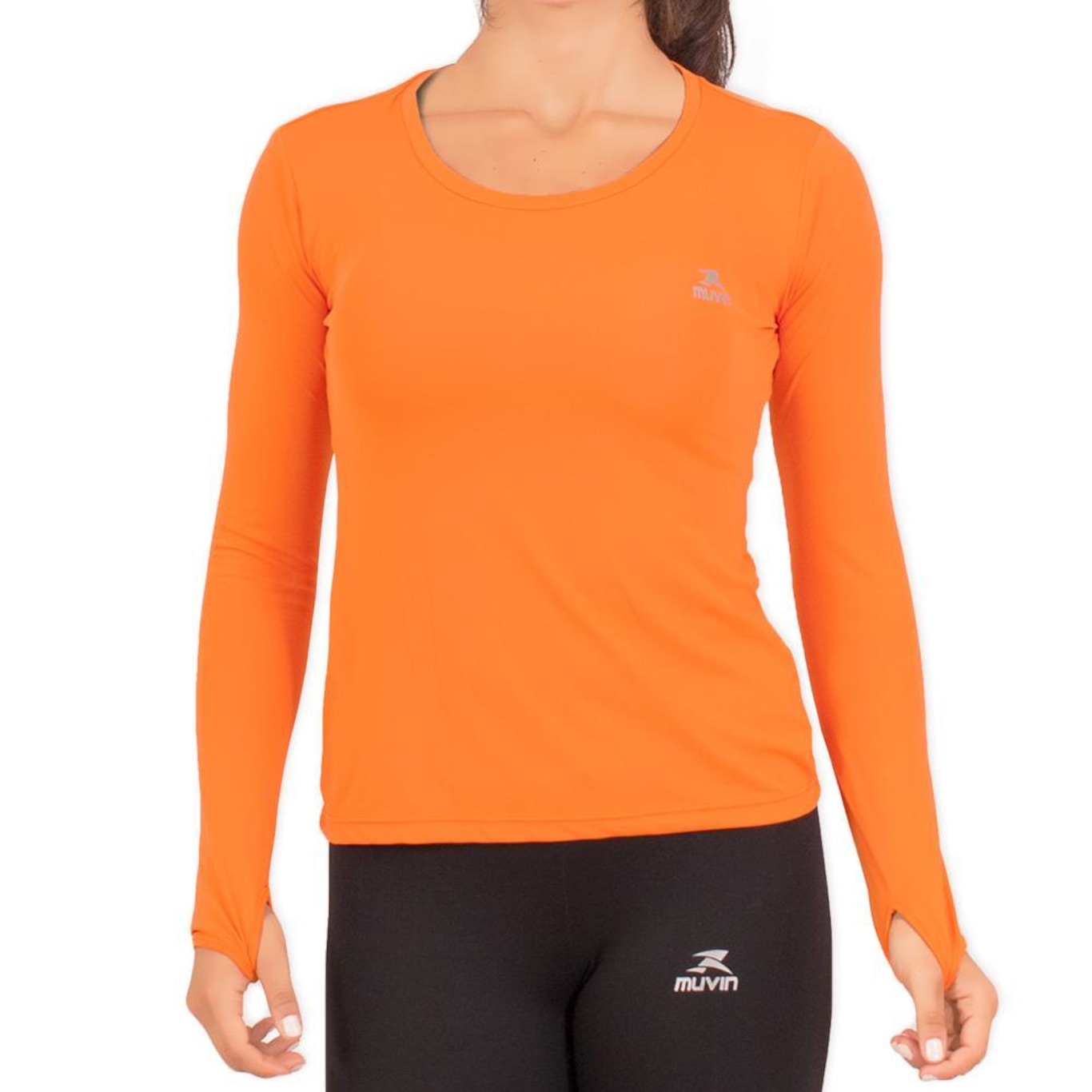 Camiseta Manga Longa Running Muvin G1 com Proteção UV50 - Feminina - Foto 3