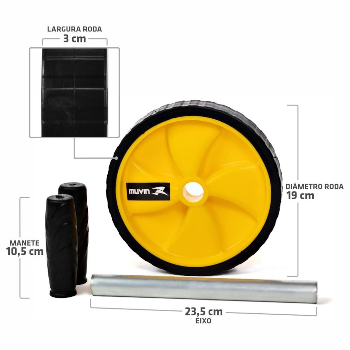 Roda de Exercícios Abdominais Muvin - Foto 3