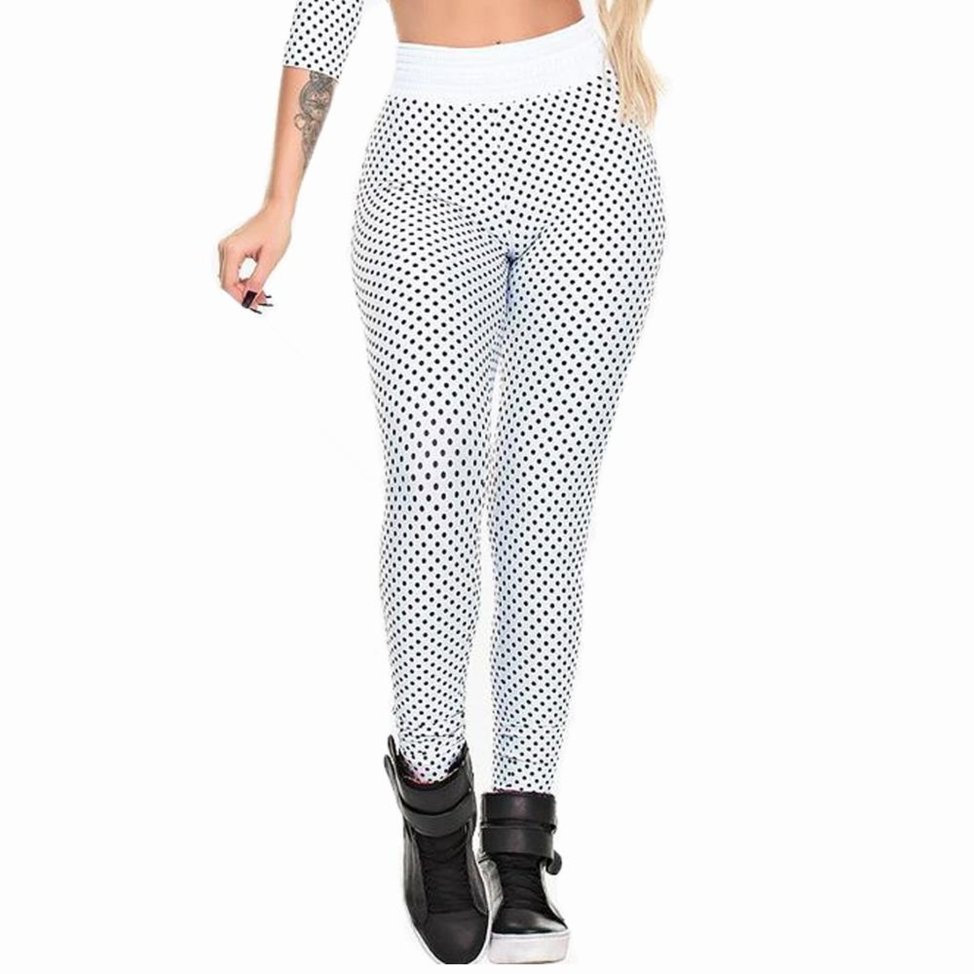 Naio Leggings - Light Gray Dot