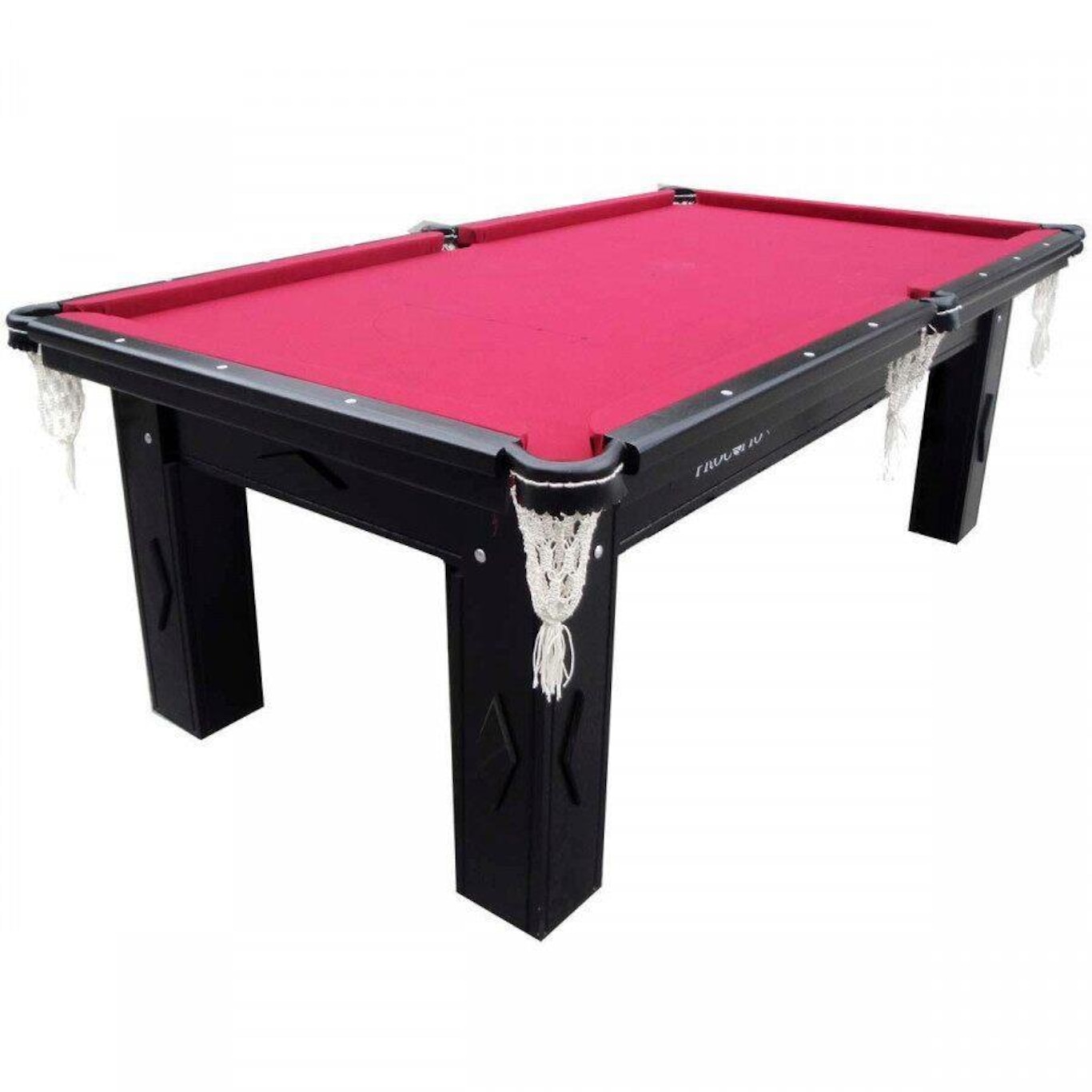 Mesa Sinuca Bilhar Snooker 1,87 X 1,08 Vinho C/ Acessorios