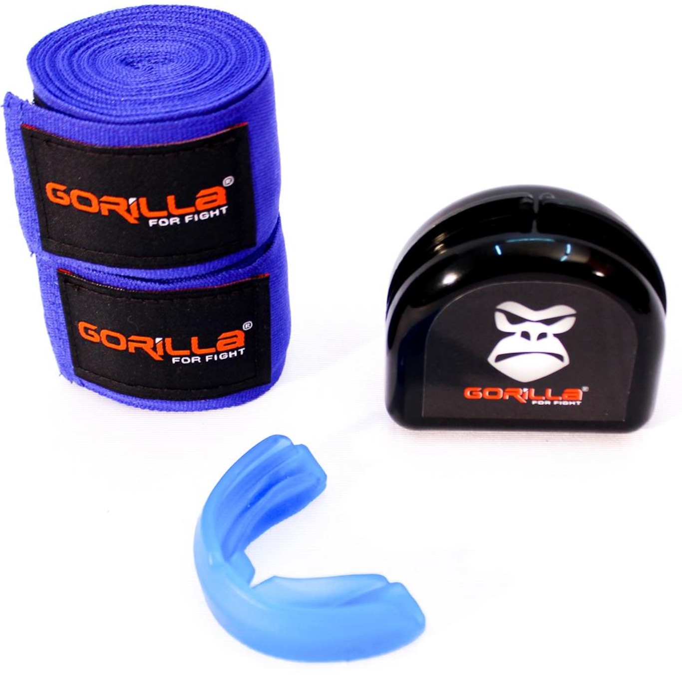 Kit Gorilla Muay-Thai Bandagem Elástica + Protetor Bucal - Adulto - Foto 1