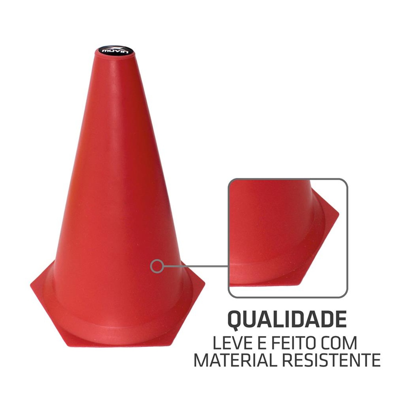 Cone de Marcação de Plástico Muvin - 24cm -12 Unidades - Foto 3