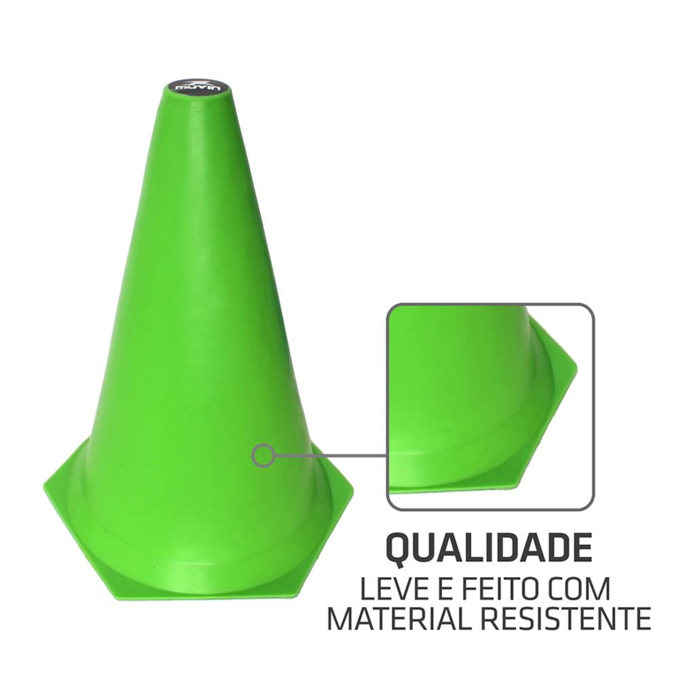 Cone de Marcação de Plástico Muvin - 24cm -12 Unidades - Foto 3