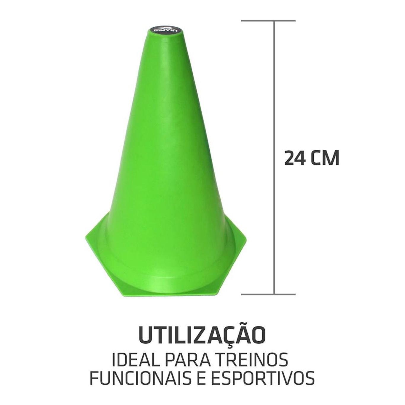 Cone de Marcação de Plástico Muvin - 24cm -12 Unidades - Foto 4