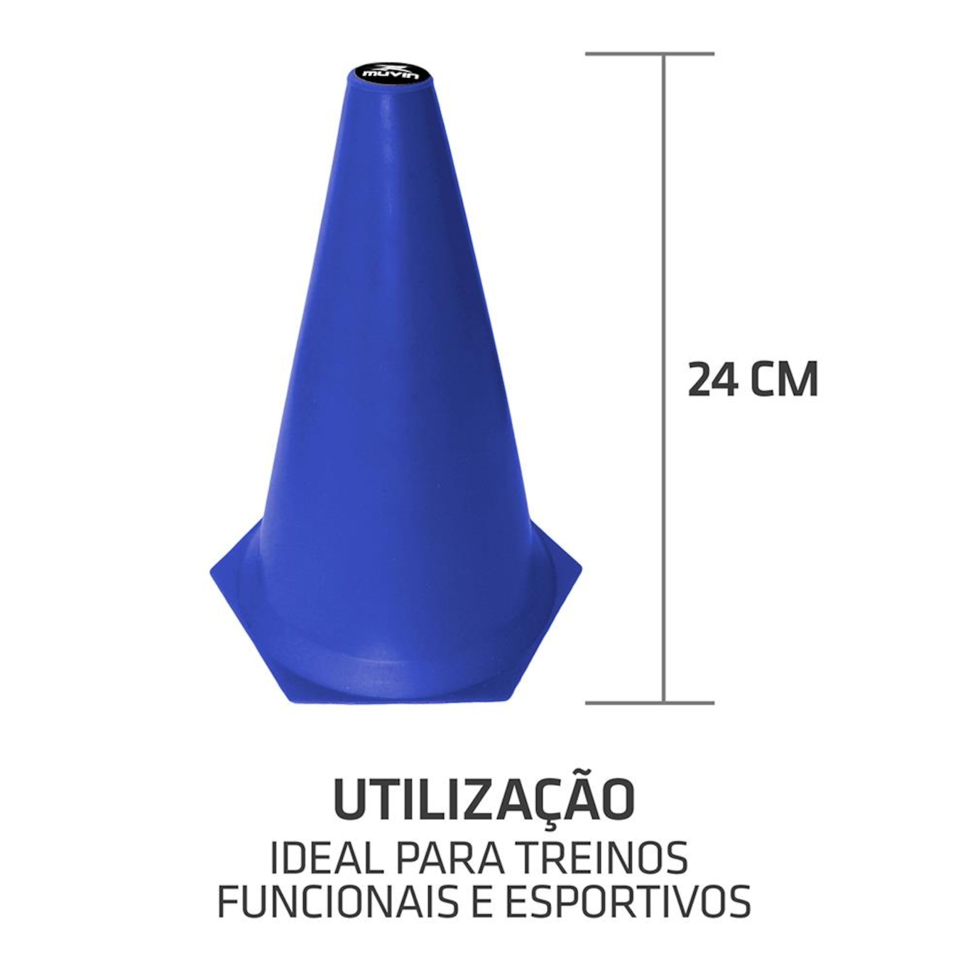 Cone de Marcação de Plástico Muvin - 24cm -12 Unidades - Foto 4