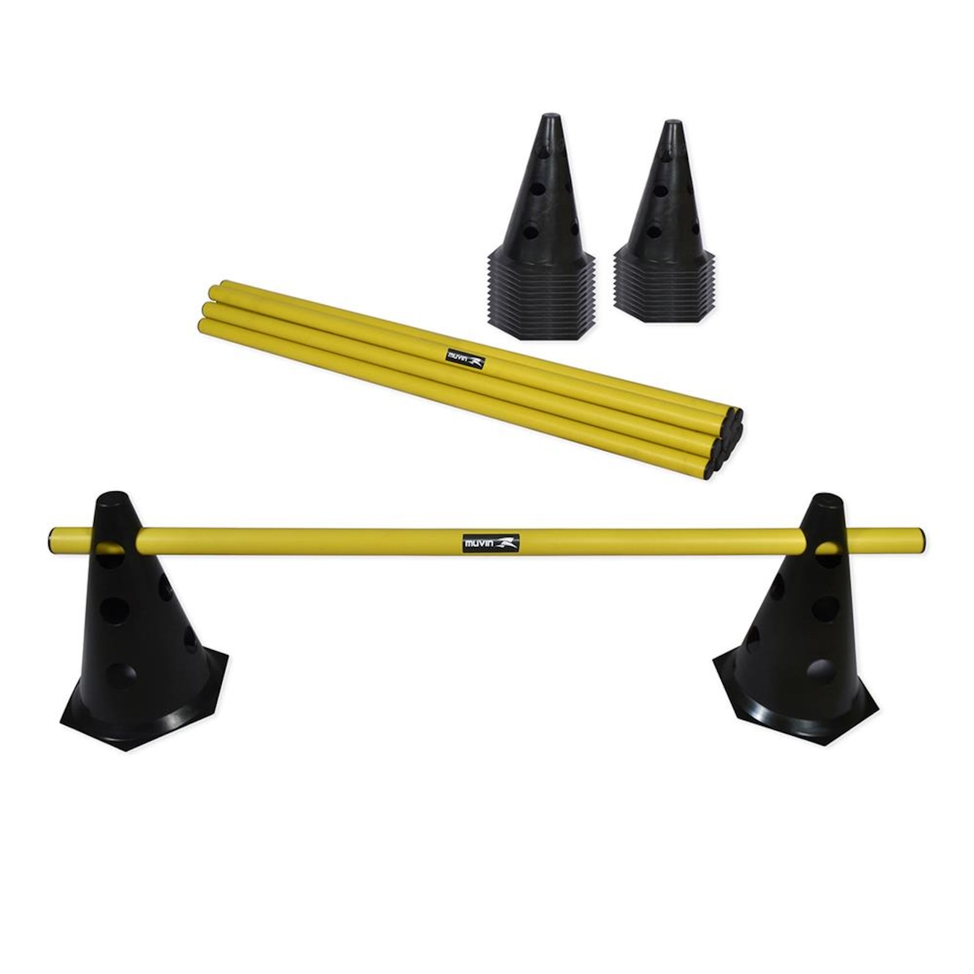 Kit Barreiras de Salto Muvin com Cone - 24cm - 12 unidades - Foto 1