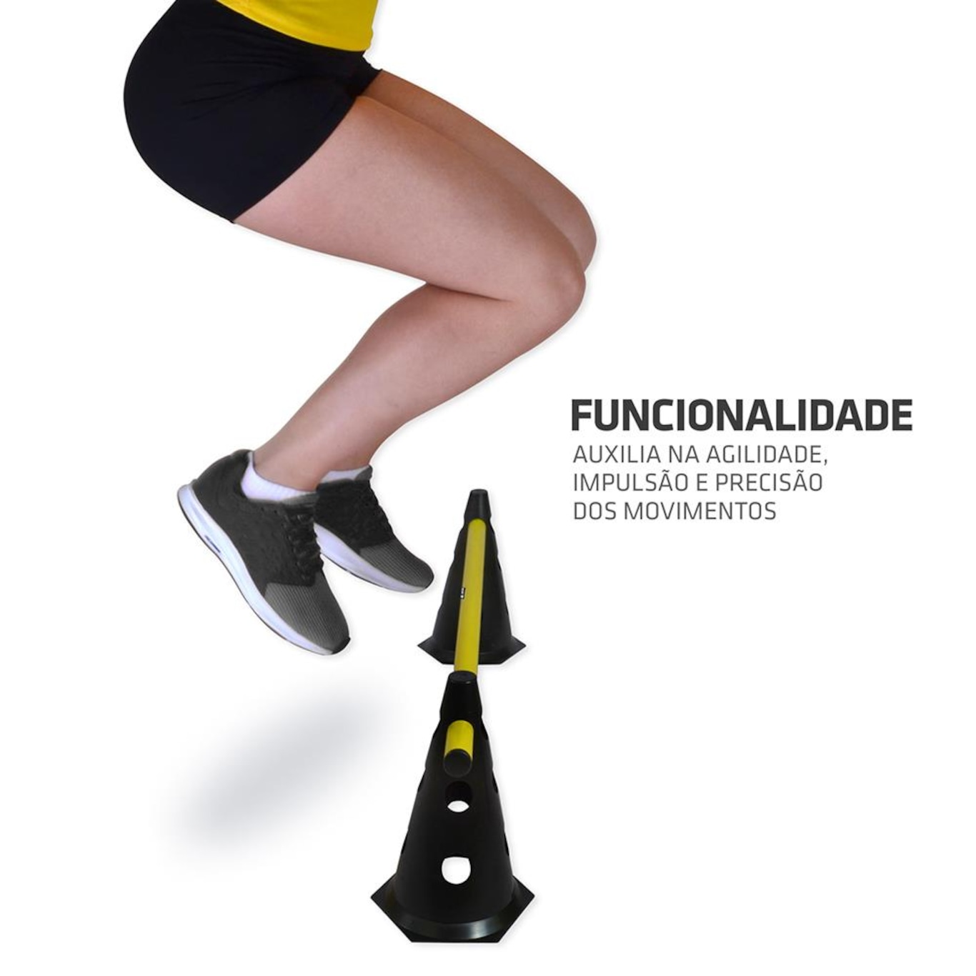 Kit Barreiras de Salto Muvin com Cone - 24cm - 12 unidades - Foto 5