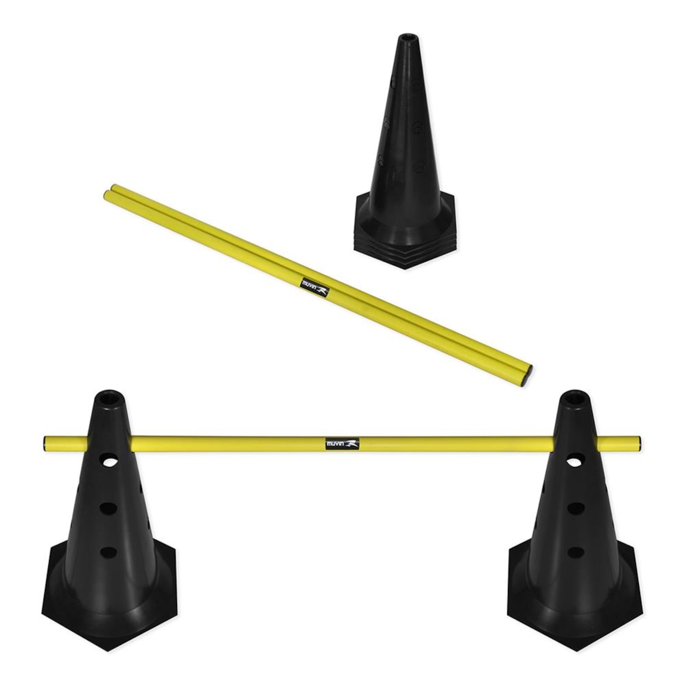 Kit Barreiras de Salto com Cone - 50cm Muvin - 3 unidades - Foto 1