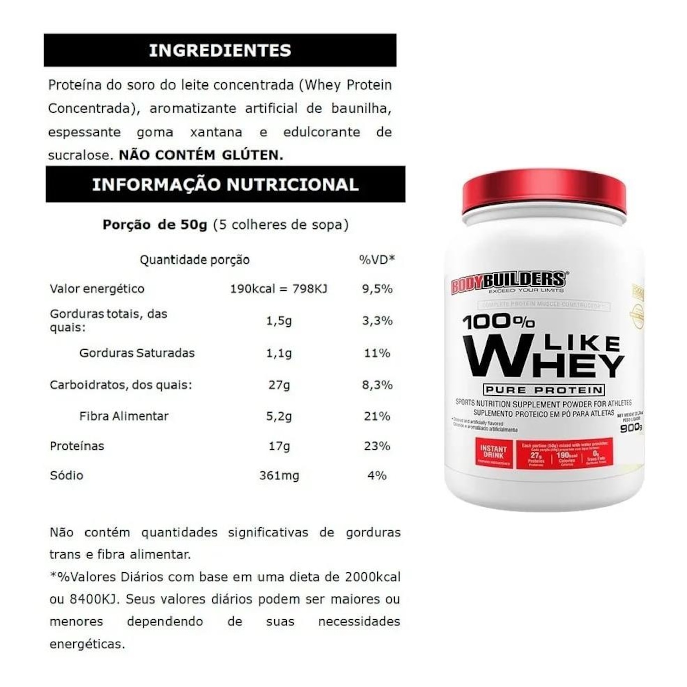 Kit Bodybuilders 2x Like Whey Chocolate 900g Bcaa Creatina