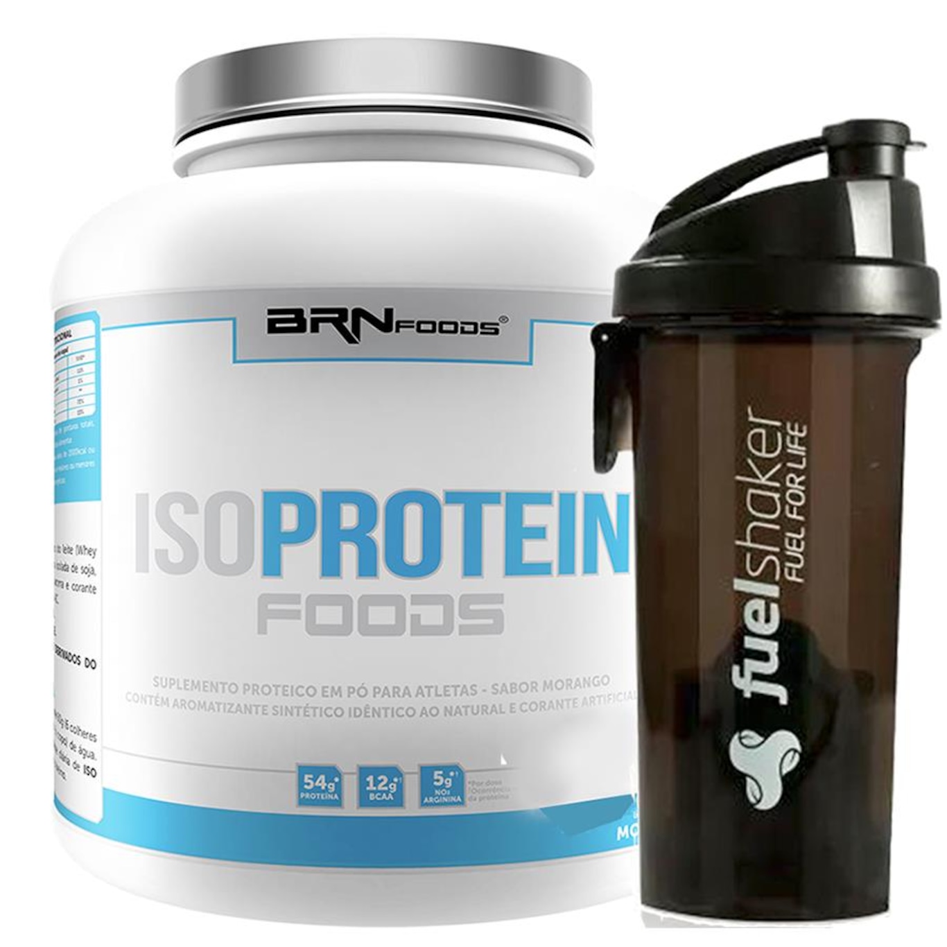 Kit Whey Protein Isolado BRN Foods - Chocolate - 2Kg + Fuel Shaker - Foto 1