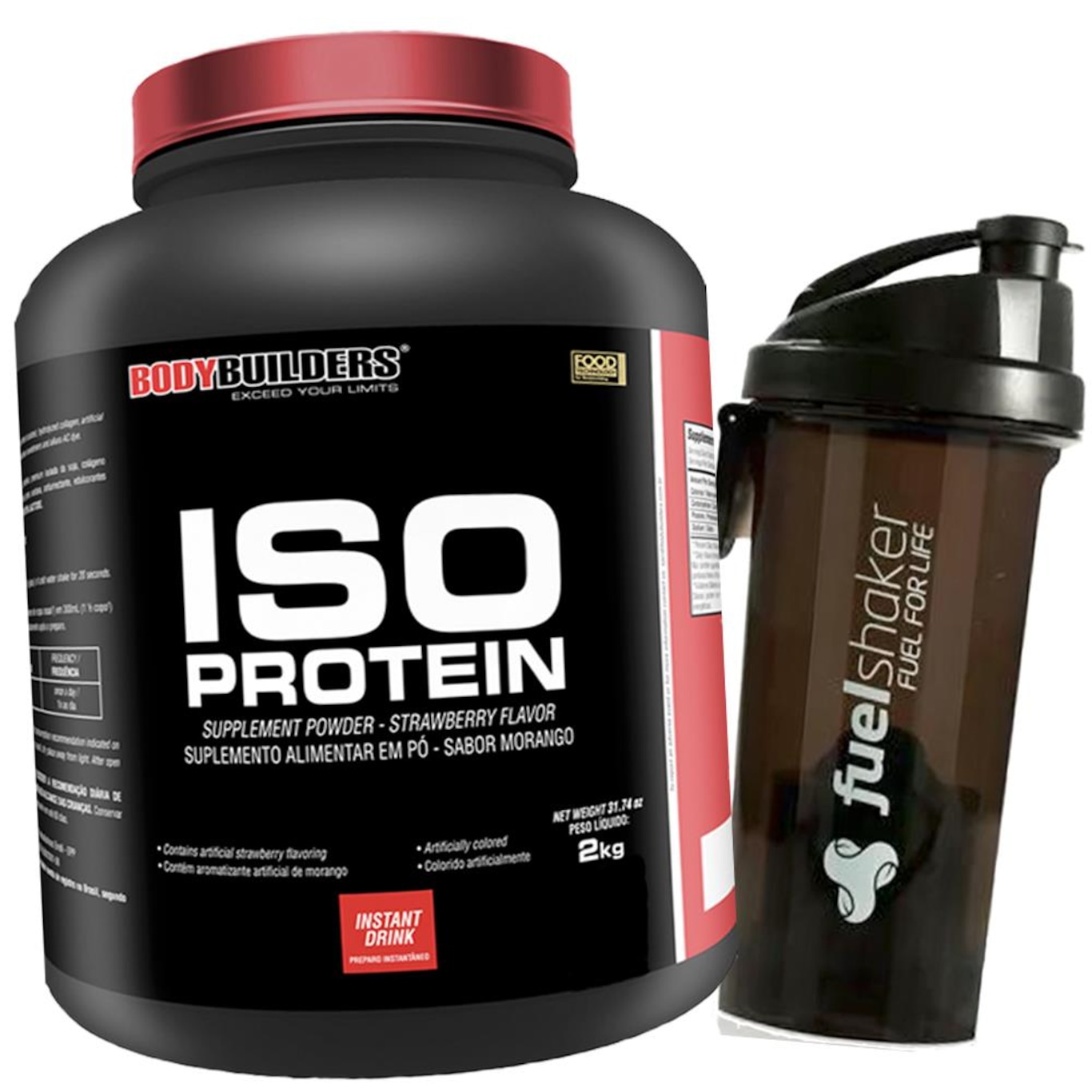 Whein Protein Iso Bodybuilders - Baunilha - 2kg  + Fuel Shaker - Foto 1