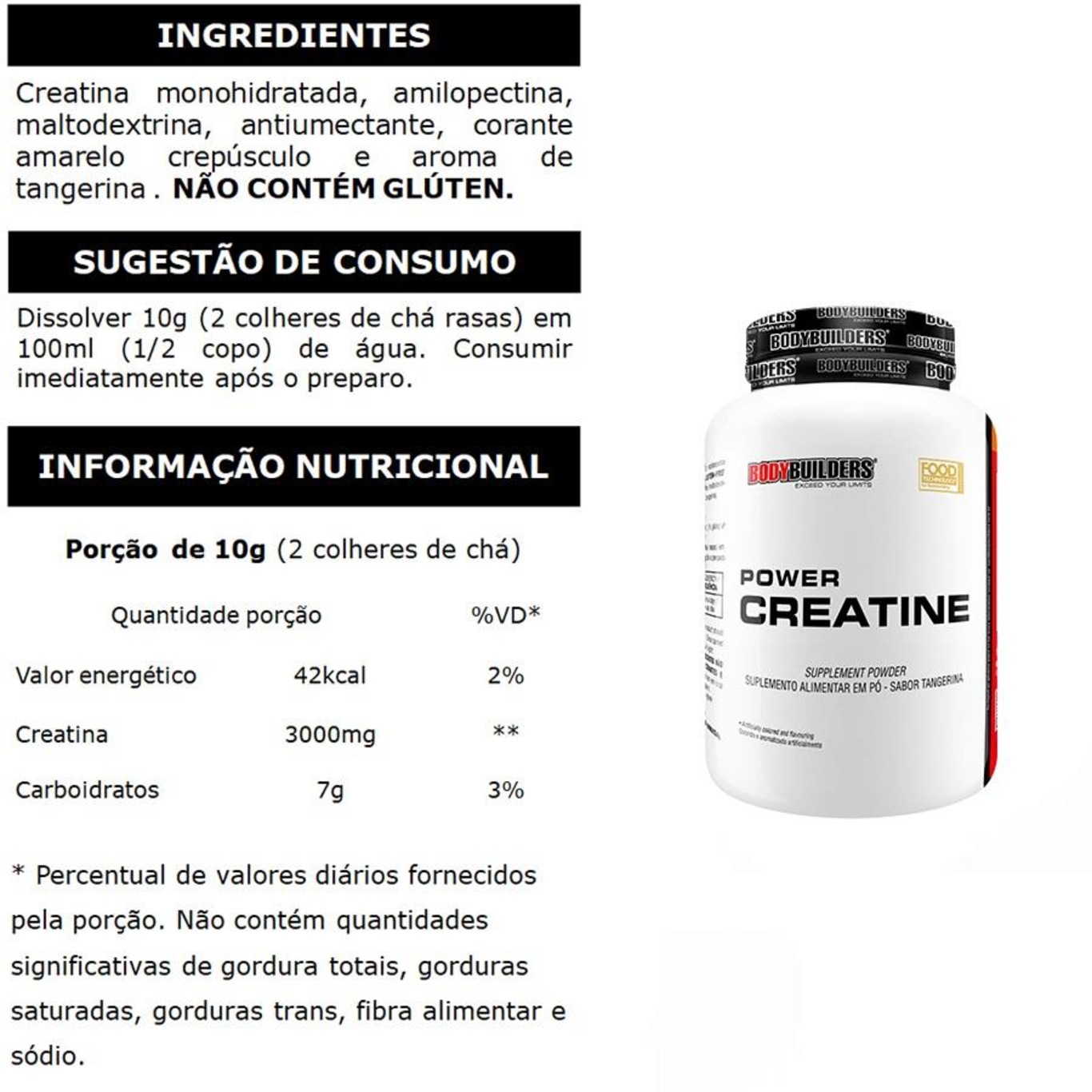 Kit Whey Isolado Bodybuilders - Baunilha - 2kg + Creatina + BCAA + Coqueteleira - Foto 3