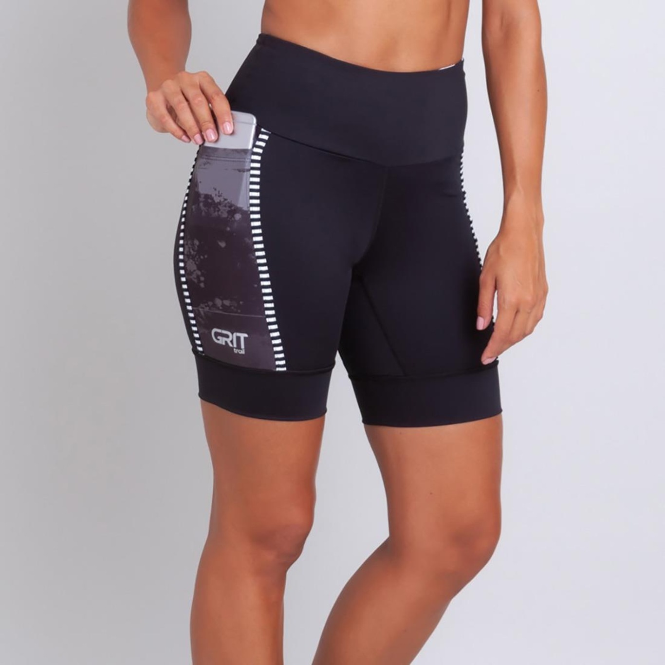 Short de Alta Compressão Feminino Trail Branco